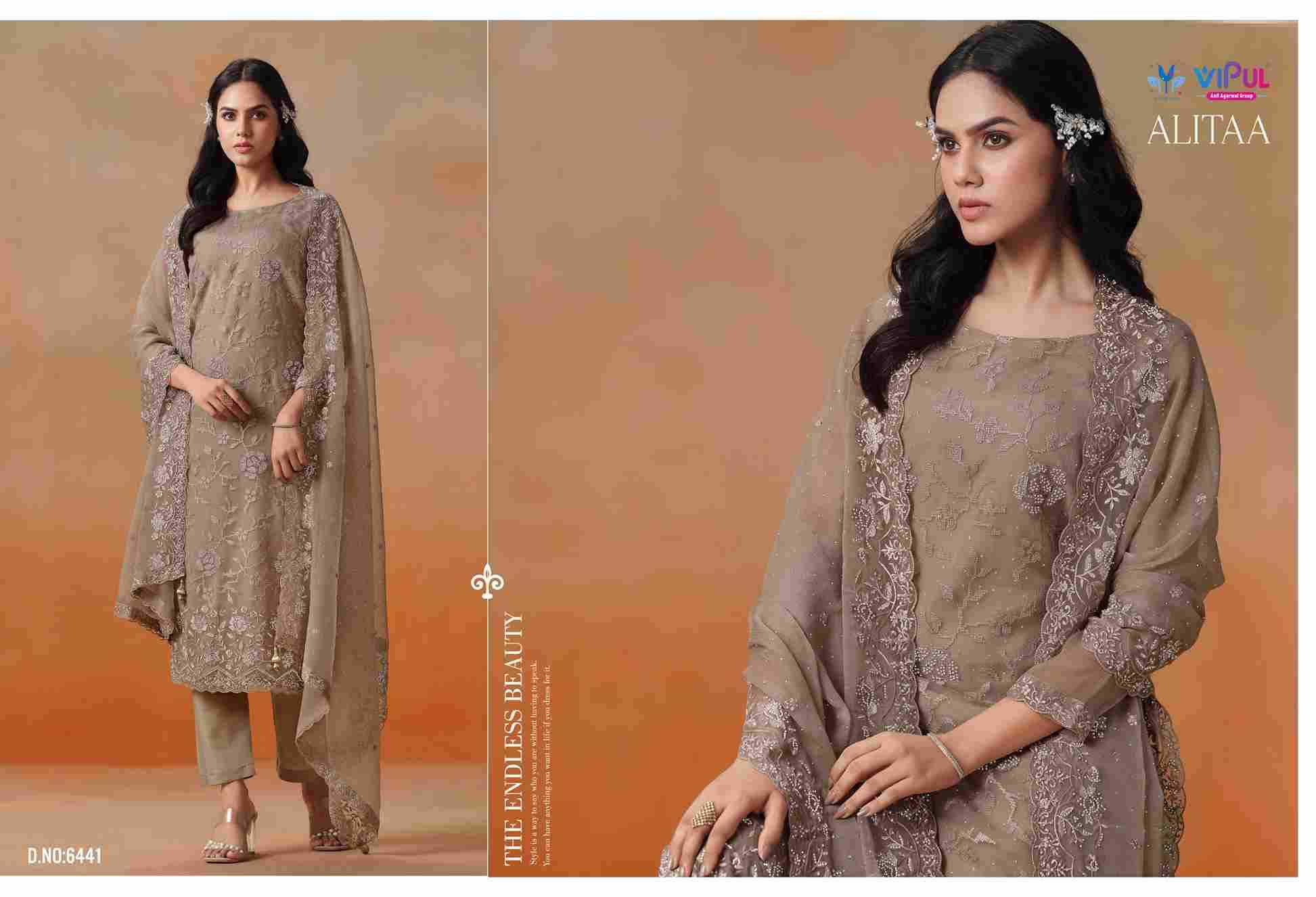 Alitaa By Vipul Fashion 6441 To 6446 Series Indian Traditional Wear Collection Beautiful Stylish Fancy Colorful Party Wear & Occasional Wear Chiffon Sarees At Wholesale Price