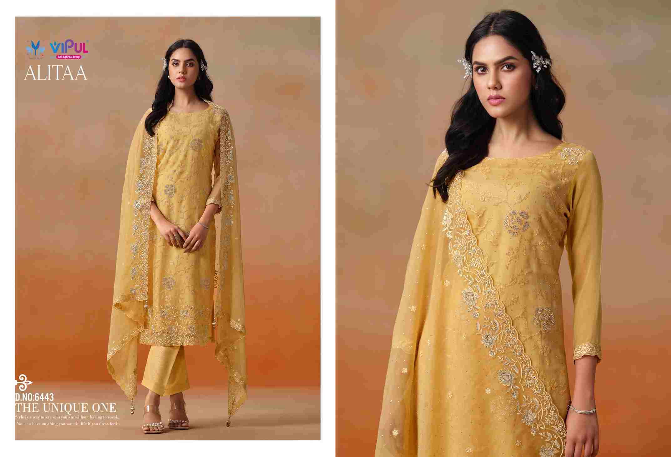 Alitaa By Vipul Fashion 6441 To 6446 Series Indian Traditional Wear Collection Beautiful Stylish Fancy Colorful Party Wear & Occasional Wear Chiffon Sarees At Wholesale Price