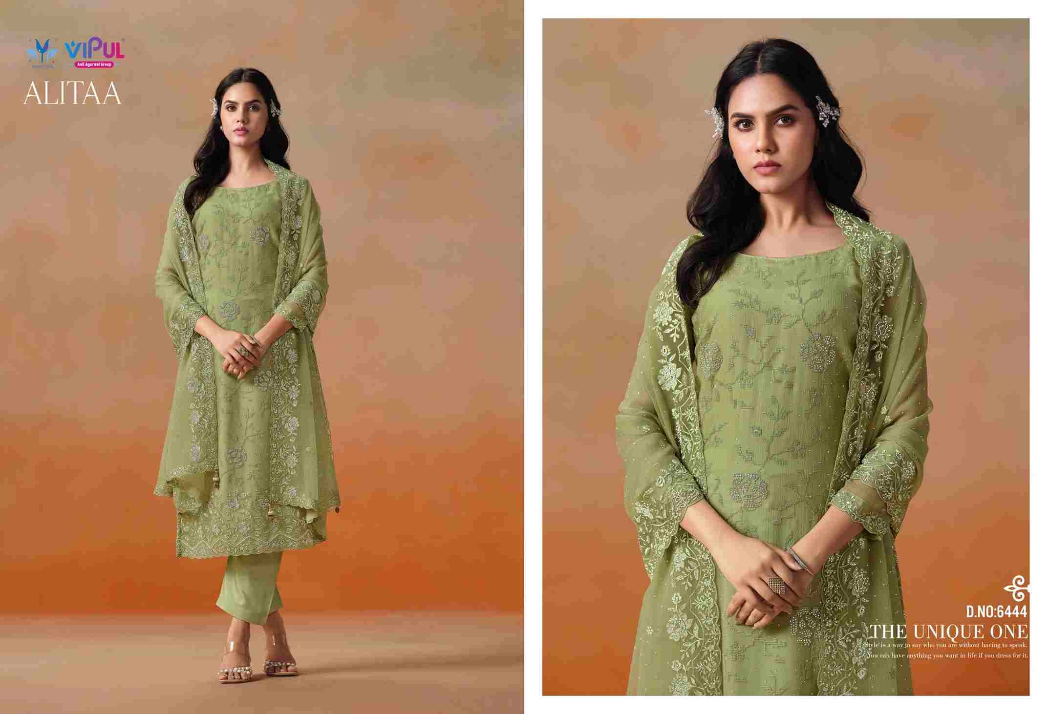 Alitaa By Vipul Fashion 6441 To 6446 Series Indian Traditional Wear Collection Beautiful Stylish Fancy Colorful Party Wear & Occasional Wear Chiffon Sarees At Wholesale Price