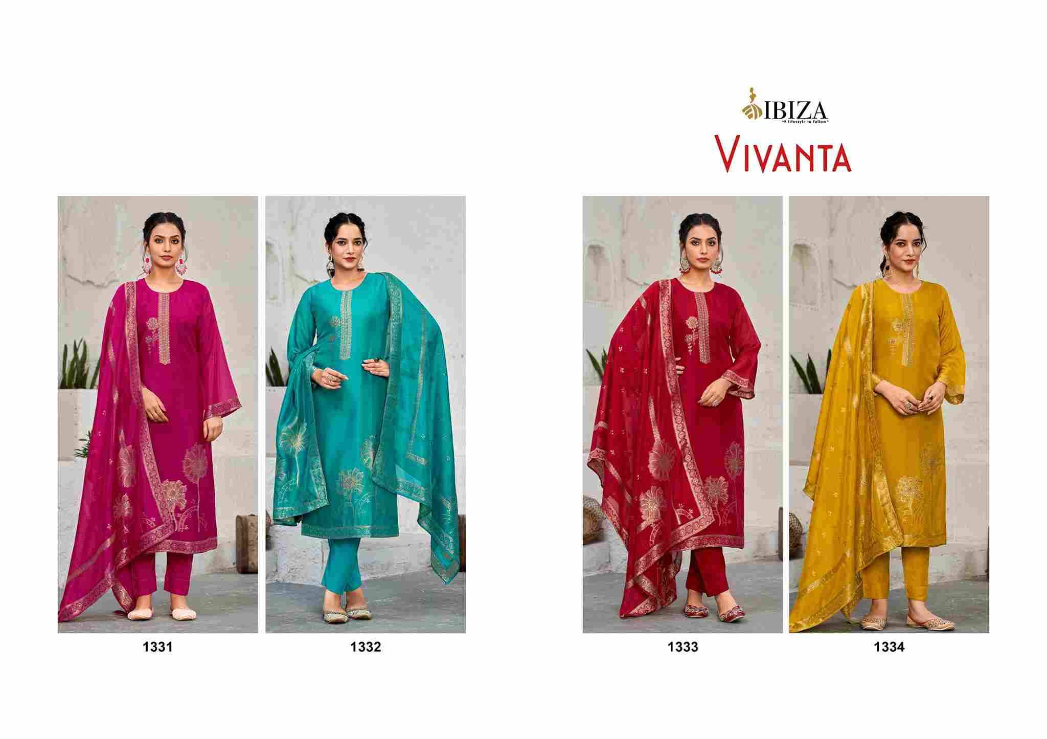 Vivanta By Ibiza 1331 To 1334 Series Designer Festive Suits Beautiful Fancy Stylish Colorful Party Wear & Occasional Wear Pure Bangalori Silk Jacquard Dresses At Wholesale Price