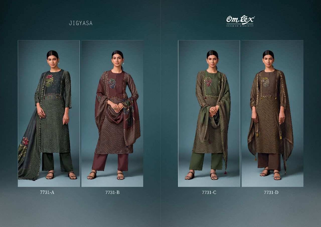 Jigyasa By Om Tex 7731-A To 7731-D Series Beautiful Festive Suits Colorful Stylish Fancy Casual Wear & Ethnic Wear Silk Print Dresses At Wholesale Price