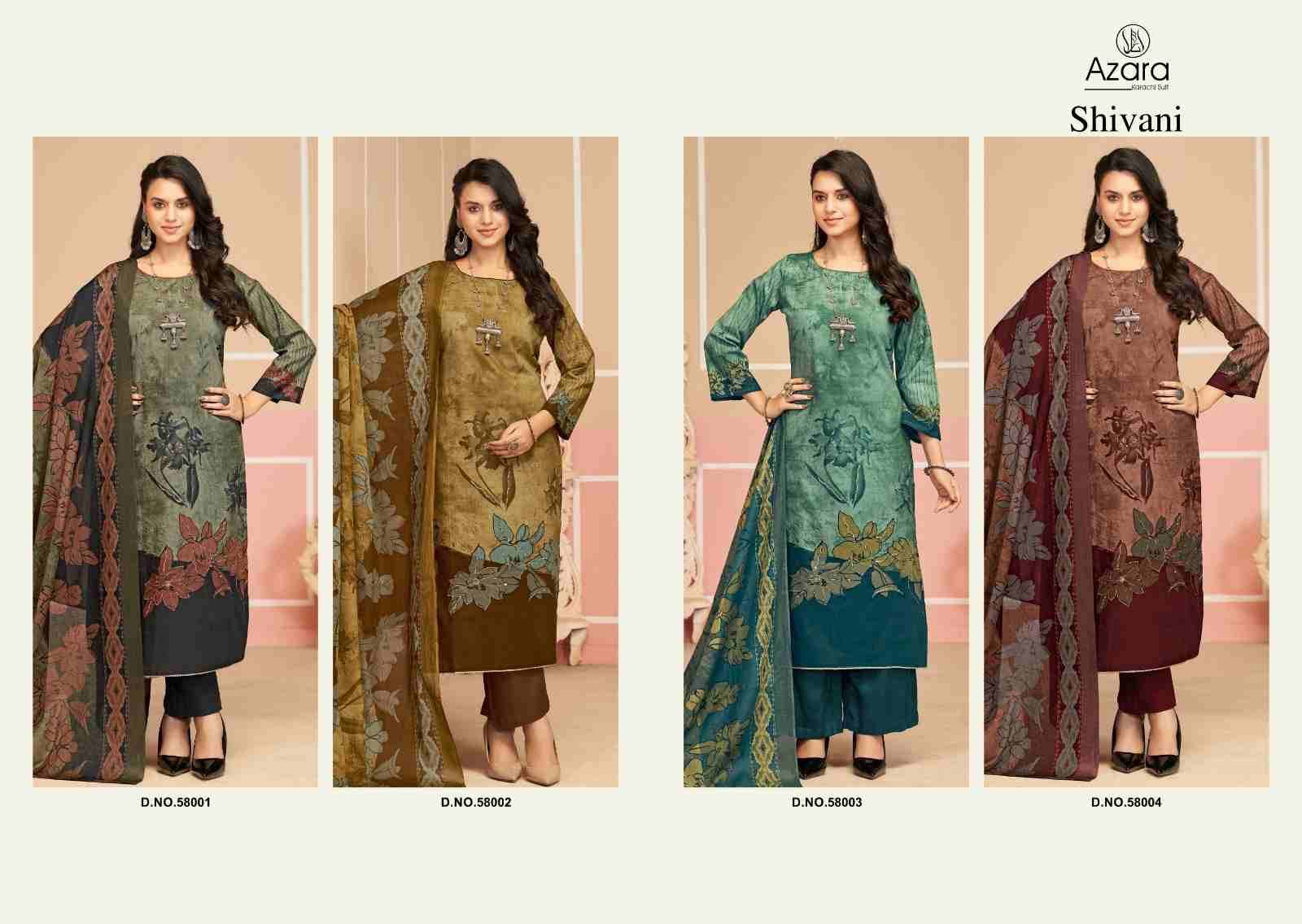 Shivani By Azara 58001 To 58004 Series Designer Stylish Fancy Colorful Beautiful Party Wear & Ethnic Wear Collection Pure Lawn Cotton Dresses At Wholesale Price
