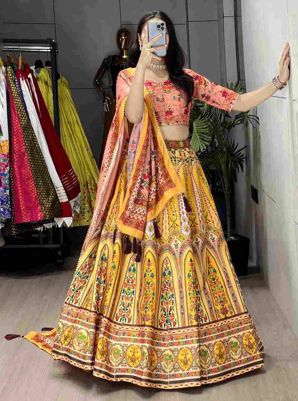 Gr-7138 By Fashid Wholesale Navratri Wear Collection Beautiful Stylish Colorful Fancy Party Wear & Occasional Wear Art Silk Lehengas At Wholesale Price