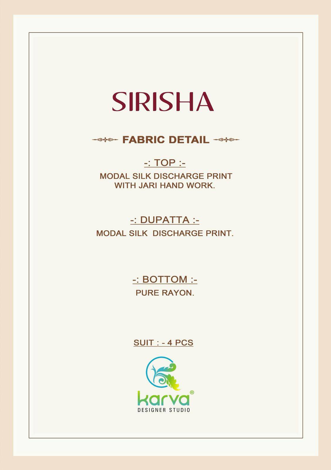 Sirisha By Karva Designer Studio 01 To 04 Series Beautiful Festive Suits Colorful Stylish Fancy Casual Wear & Ethnic Wear Modal Silk Dresses At Wholesale Price
