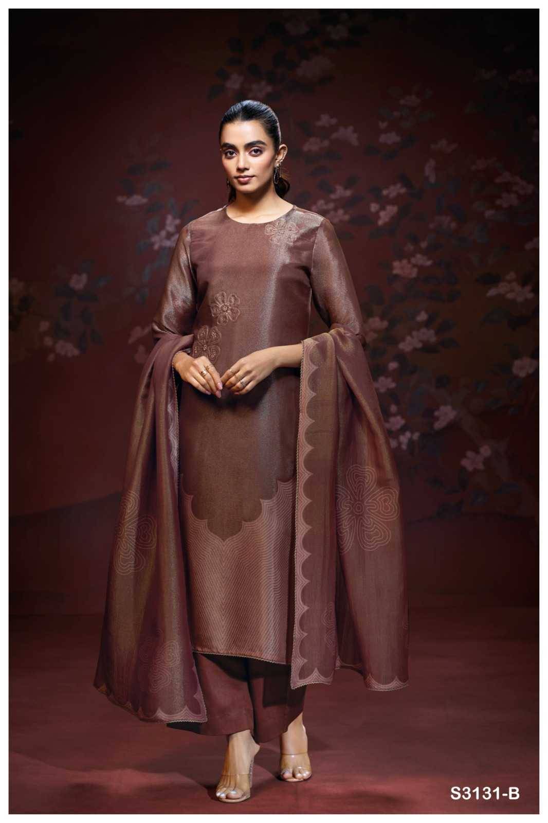Sophia-3131 By Ganga Fashion 3131-A To 3131-D Series Beautiful Festive Suits Colorful Stylish Fancy Casual Wear & Ethnic Wear Pure Bemberg Silk Jacquard Dresses At Wholesale Price