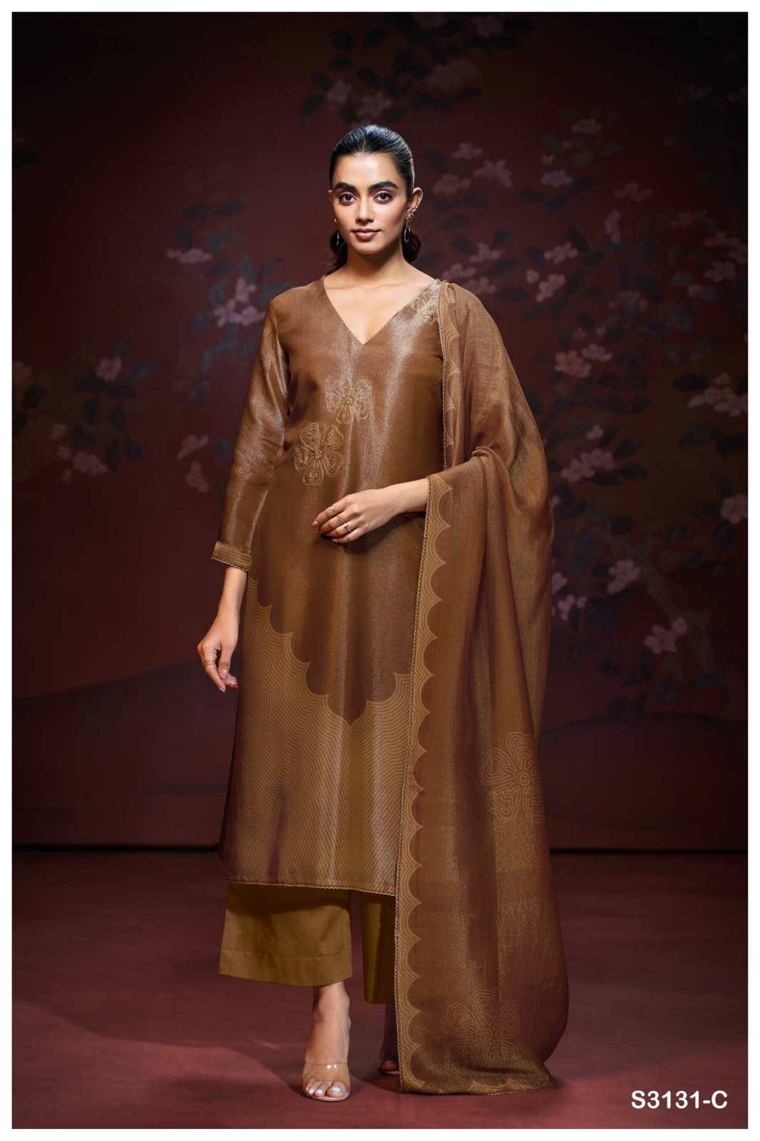 Sophia-3131 By Ganga Fashion 3131-A To 3131-D Series Beautiful Festive Suits Colorful Stylish Fancy Casual Wear & Ethnic Wear Pure Bemberg Silk Jacquard Dresses At Wholesale Price