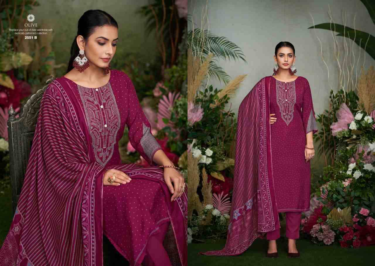 Olive By Sargam Prints 2551-A To 2551-D Series Beautiful Festive Suits Stylish Fancy Colorful Casual Wear & Ethnic Wear Pure Bemberg Muslin Print Dresses At Wholesale Price