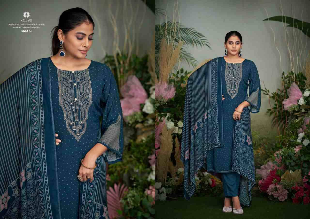 Olive By Sargam Prints 2551-A To 2551-D Series Beautiful Festive Suits Stylish Fancy Colorful Casual Wear & Ethnic Wear Pure Bemberg Muslin Print Dresses At Wholesale Price