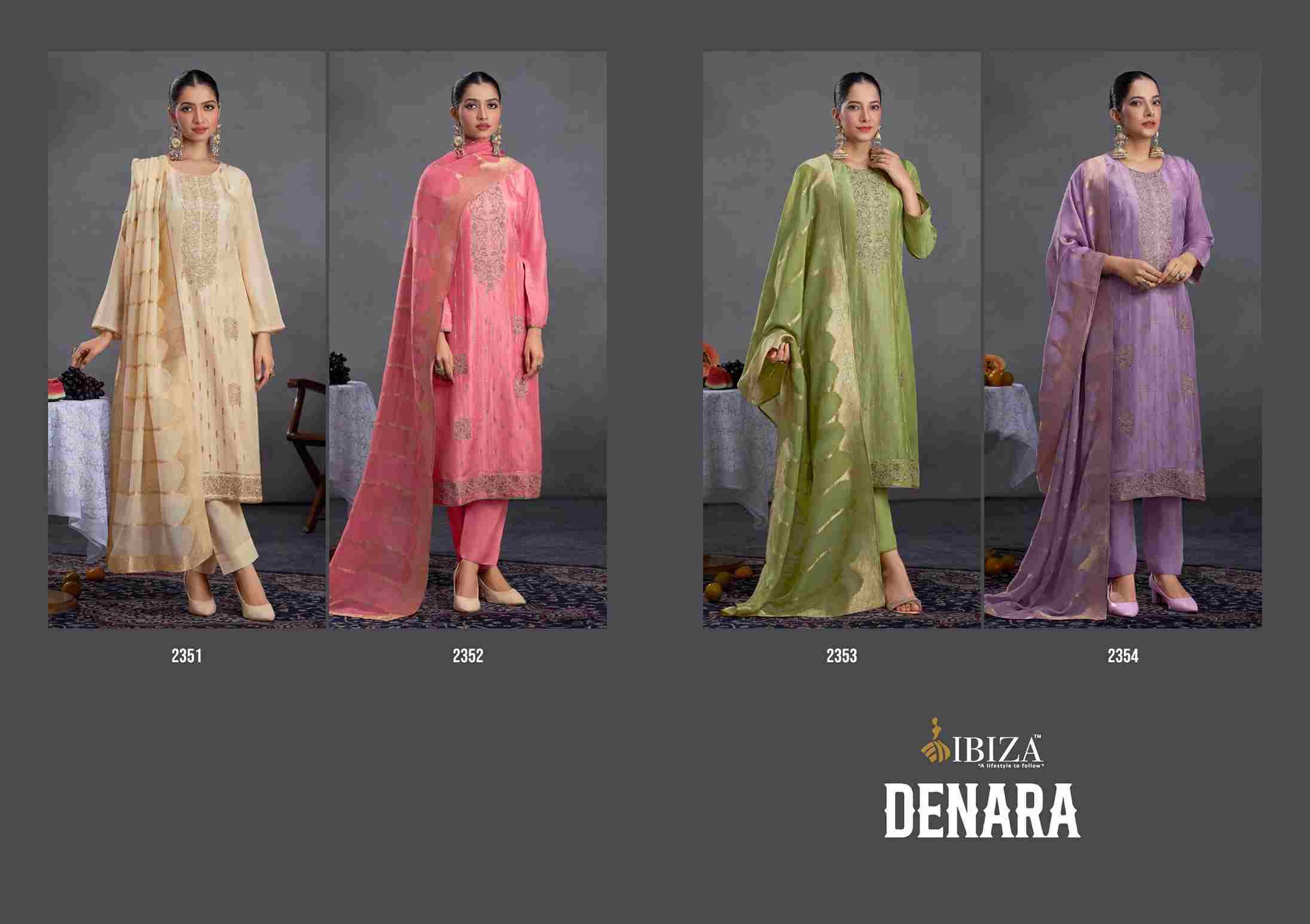 Denara By Ibiza 2351 To 2354 Series Designer Festive Suits Beautiful Fancy Stylish Colorful Party Wear & Occasional Wear Pure Bangalori Silk Jacquard Dresses At Wholesale Price