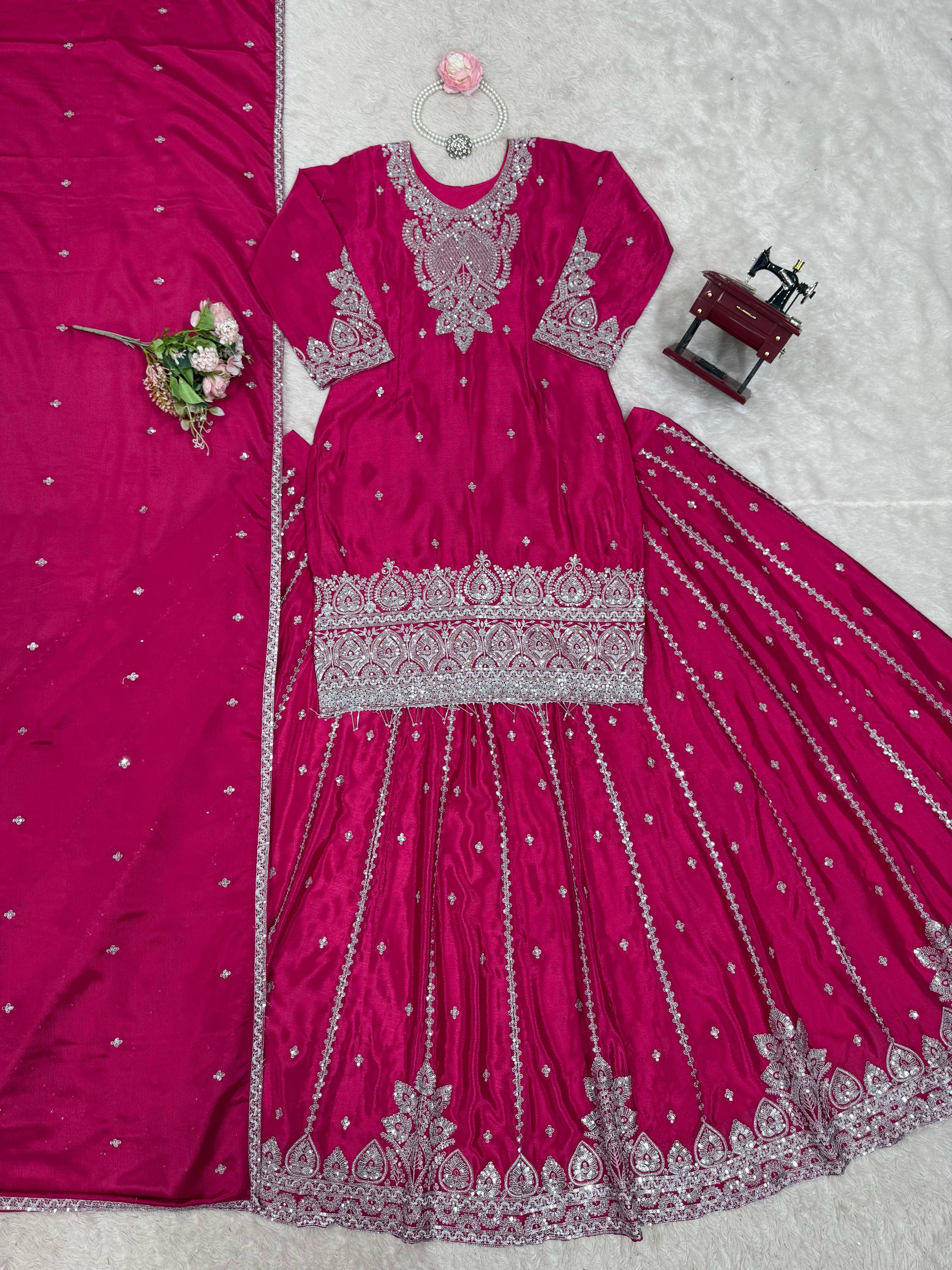 K-1525 By Fashid Wholesale 01 To 03 Series Wear Collection Beautiful Stylish Colorful Fancy Party Wear & Occasional Wear Chinnon Silk Lehengas At Wholesale Price