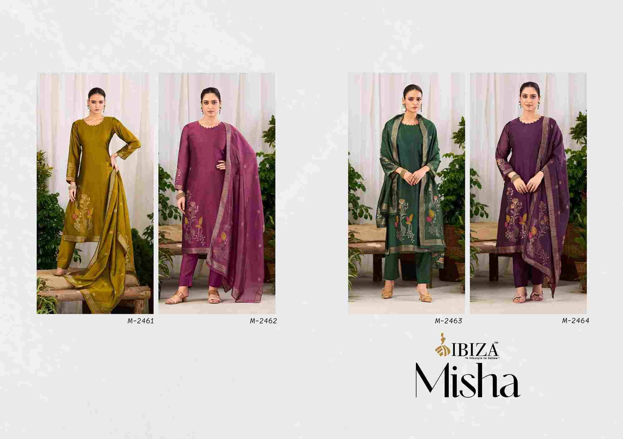 Misha By Ibiza 2461 To 2464 Series Designer Festive Suits Beautiful Fancy Stylish Colorful Party Wear & Occasional Wear Pure Bangalori Silk Jacquard Dresses At Wholesale Price