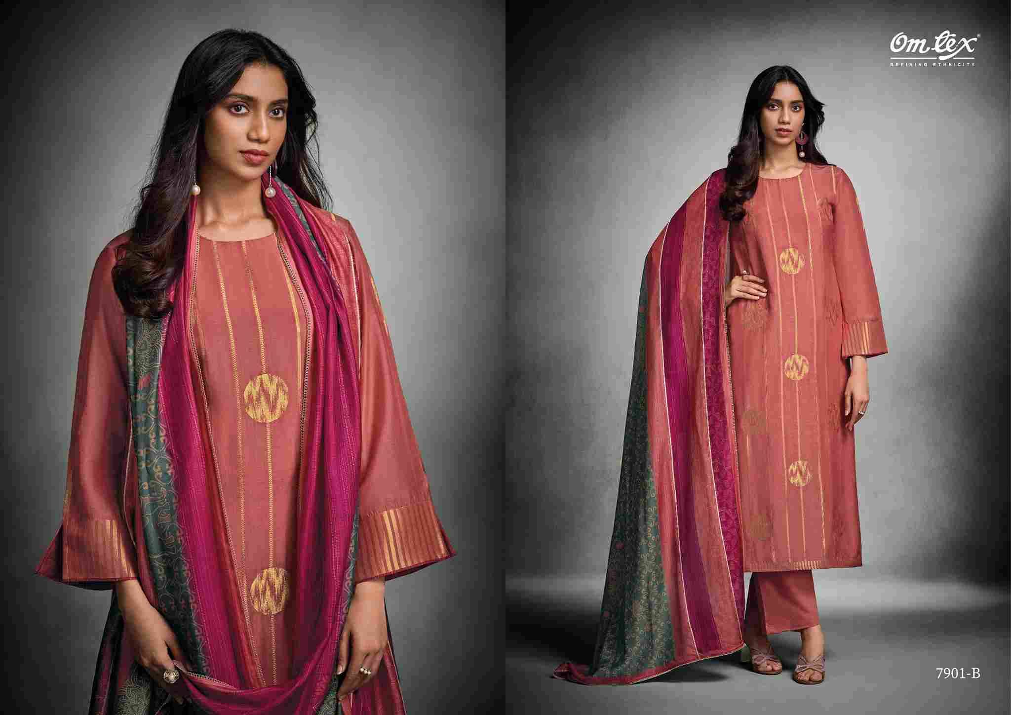 Tisha Trends By Om Tex 7901-A To 7901-D Series Beautiful Festive Suits Colorful Stylish Fancy Casual Wear & Ethnic Wear Muslin Jacquard Print Dresses At Wholesale Price