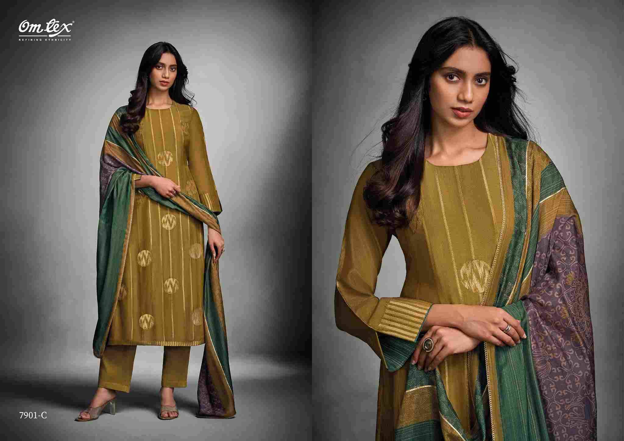 Tisha Trends By Om Tex 7901-A To 7901-D Series Beautiful Festive Suits Colorful Stylish Fancy Casual Wear & Ethnic Wear Muslin Jacquard Print Dresses At Wholesale Price