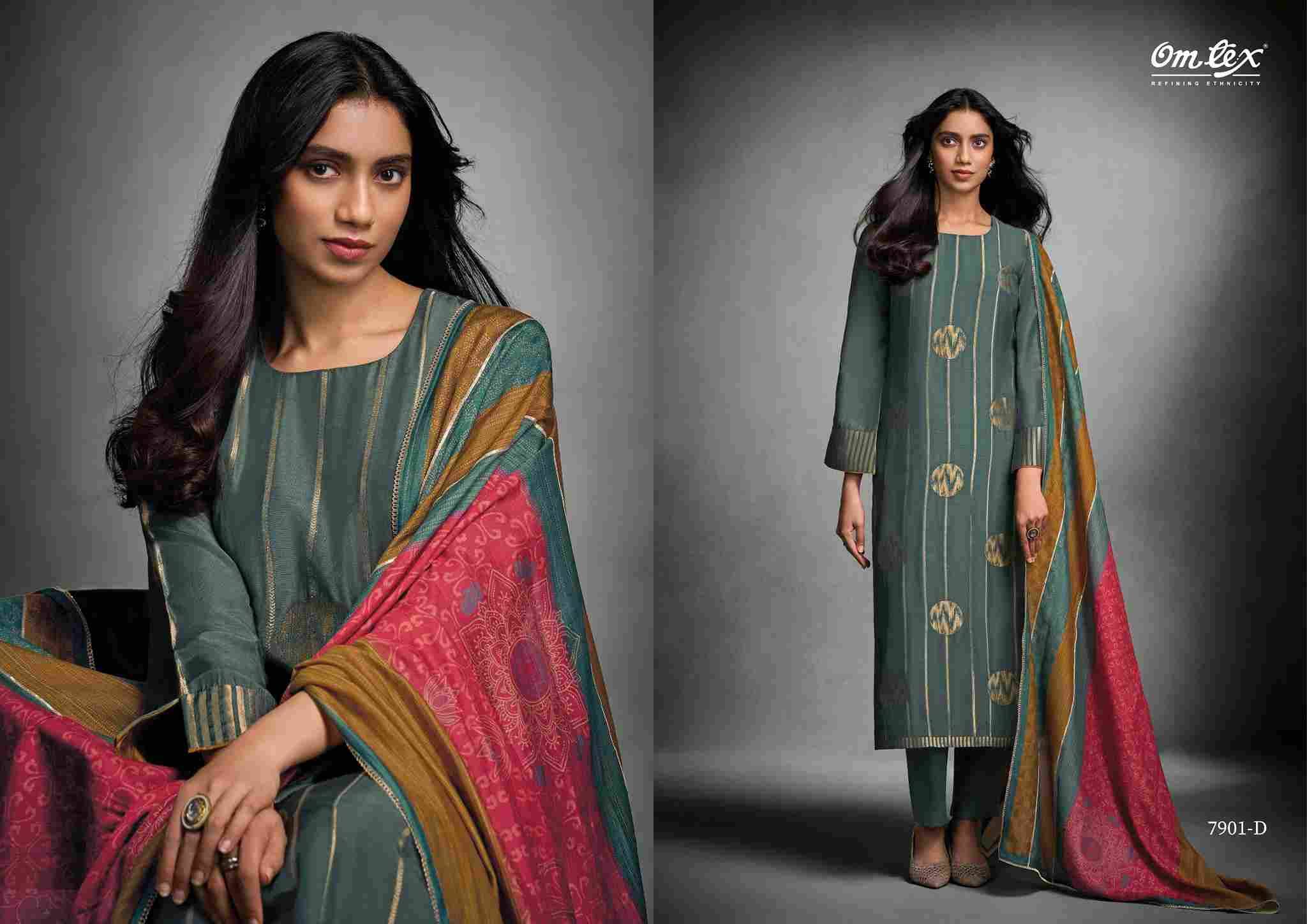 Tisha Trends By Om Tex 7901-A To 7901-D Series Beautiful Festive Suits Colorful Stylish Fancy Casual Wear & Ethnic Wear Muslin Jacquard Print Dresses At Wholesale Price