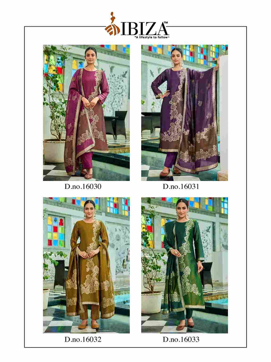 Fashion Nista By Ibiza 16030 To 16033 Series Designer Festive Suits Beautiful Fancy Stylish Colorful Party Wear & Occasional Wear Pure Bangalori Silk Jacquard Dresses At Wholesale Price