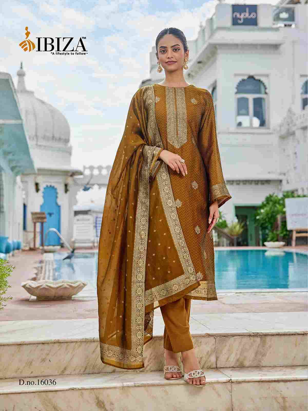Malhar By Ibiza 16034 To 16037 Series Designer Festive Suits Beautiful Fancy Stylish Colorful Party Wear & Occasional Wear Pure Bangalori Silk Jacquard Dresses At Wholesale Price