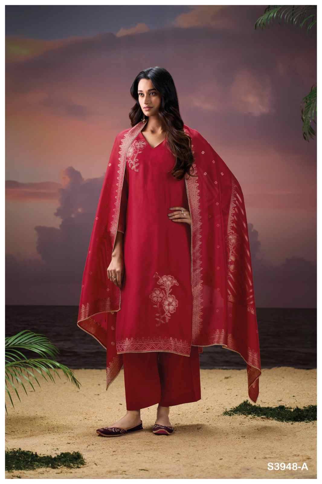 Himangi-3948 By Ganga Fashion 3948-A To 3948-D Series Beautiful Festive Suits Colorful Stylish Fancy Casual Wear & Ethnic Wear Pure Viscose Silk Jacquard Dresses At Wholesale Price