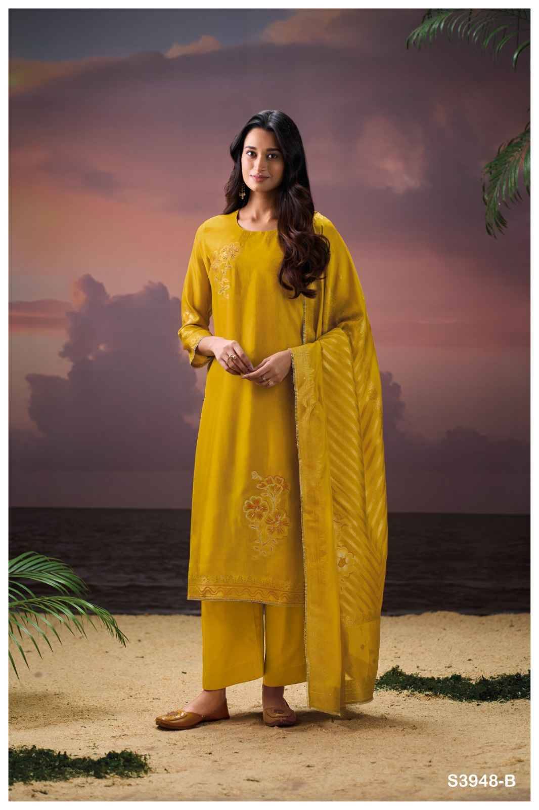 Himangi-3948 By Ganga Fashion 3948-A To 3948-D Series Beautiful Festive Suits Colorful Stylish Fancy Casual Wear & Ethnic Wear Pure Viscose Silk Jacquard Dresses At Wholesale Price