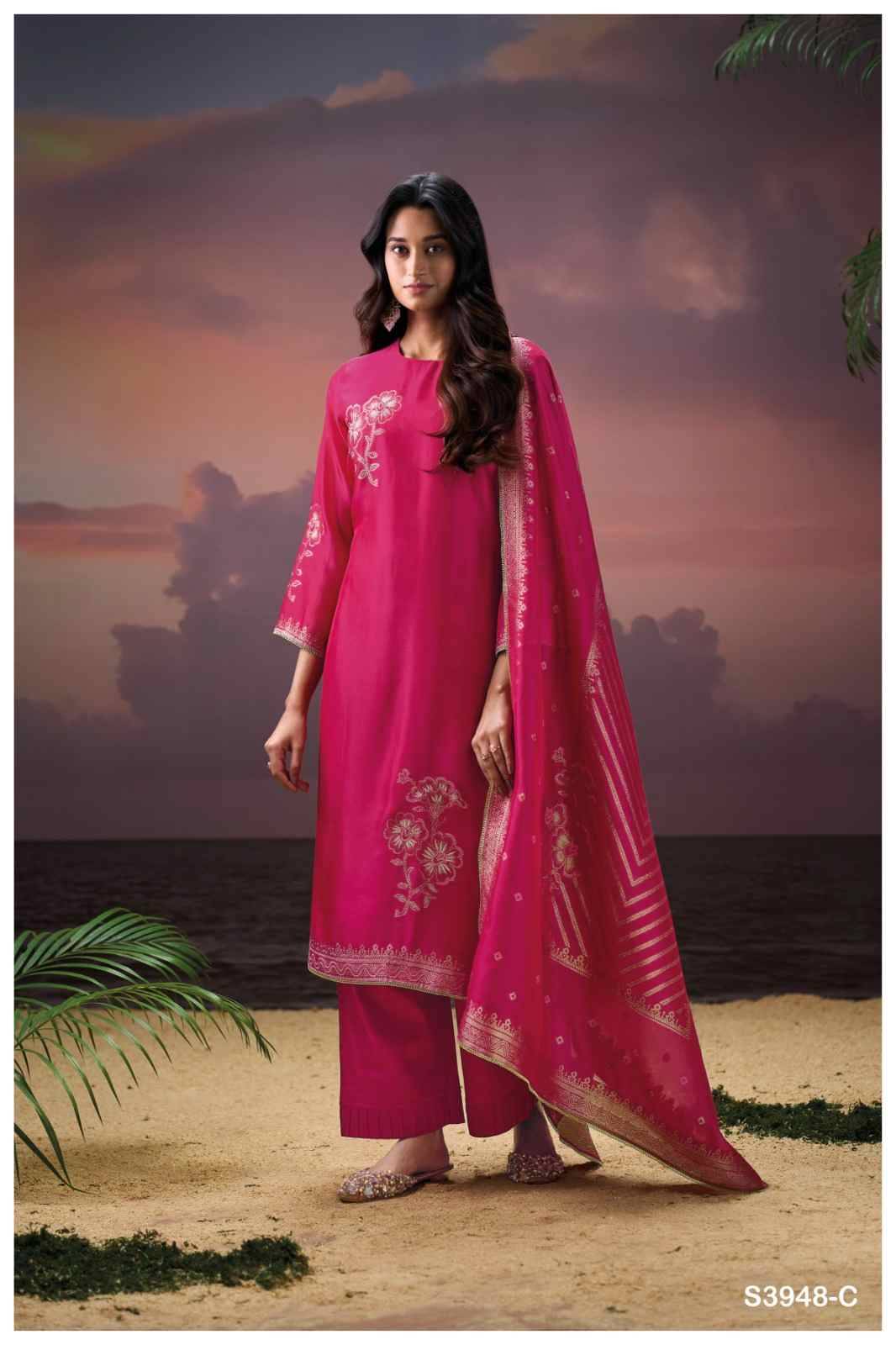 Himangi-3948 By Ganga Fashion 3948-A To 3948-D Series Beautiful Festive Suits Colorful Stylish Fancy Casual Wear & Ethnic Wear Pure Viscose Silk Jacquard Dresses At Wholesale Price