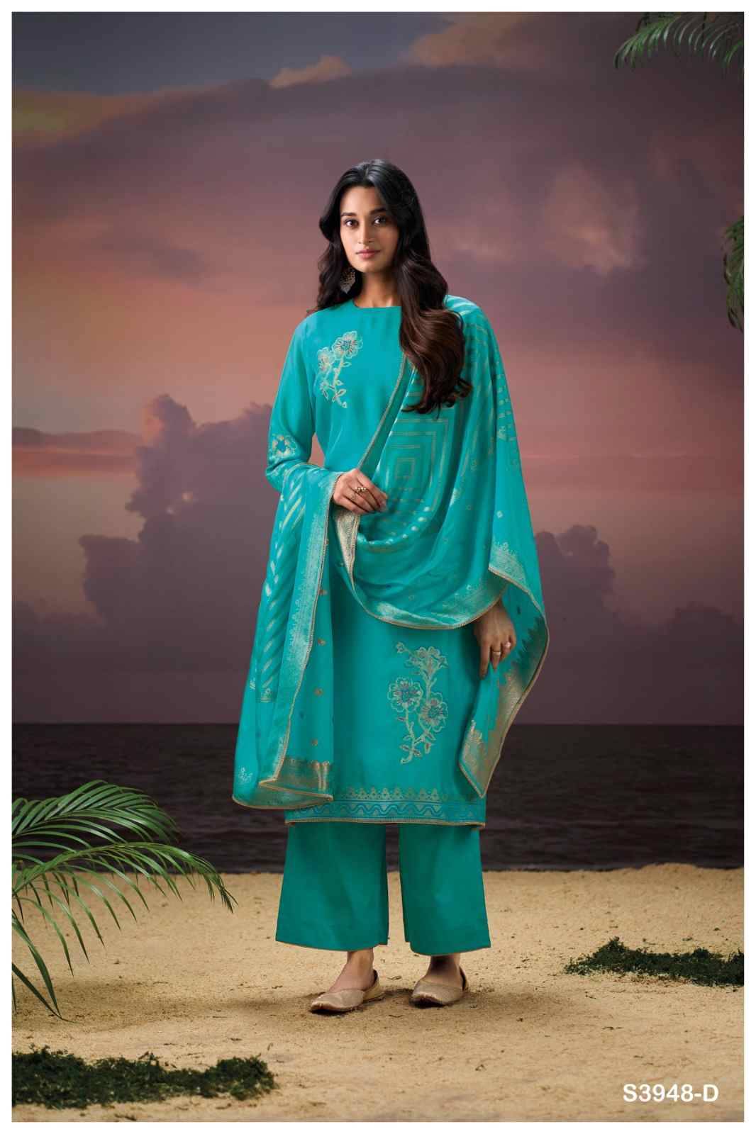 Himangi-3948 By Ganga Fashion 3948-A To 3948-D Series Beautiful Festive Suits Colorful Stylish Fancy Casual Wear & Ethnic Wear Pure Viscose Silk Jacquard Dresses At Wholesale Price