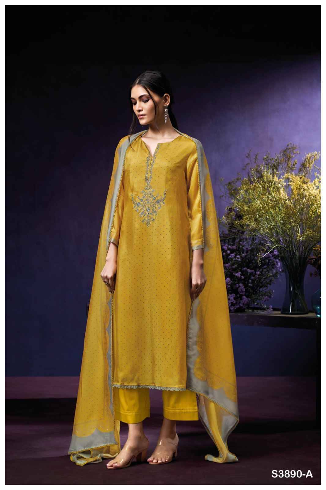 Jade-3890 By Ganga Fashion 3890-A To 3890-B Series Beautiful Festive Suits Colorful Stylish Fancy Casual Wear & Ethnic Wear Pure Bemberg Dresses At Wholesale Price