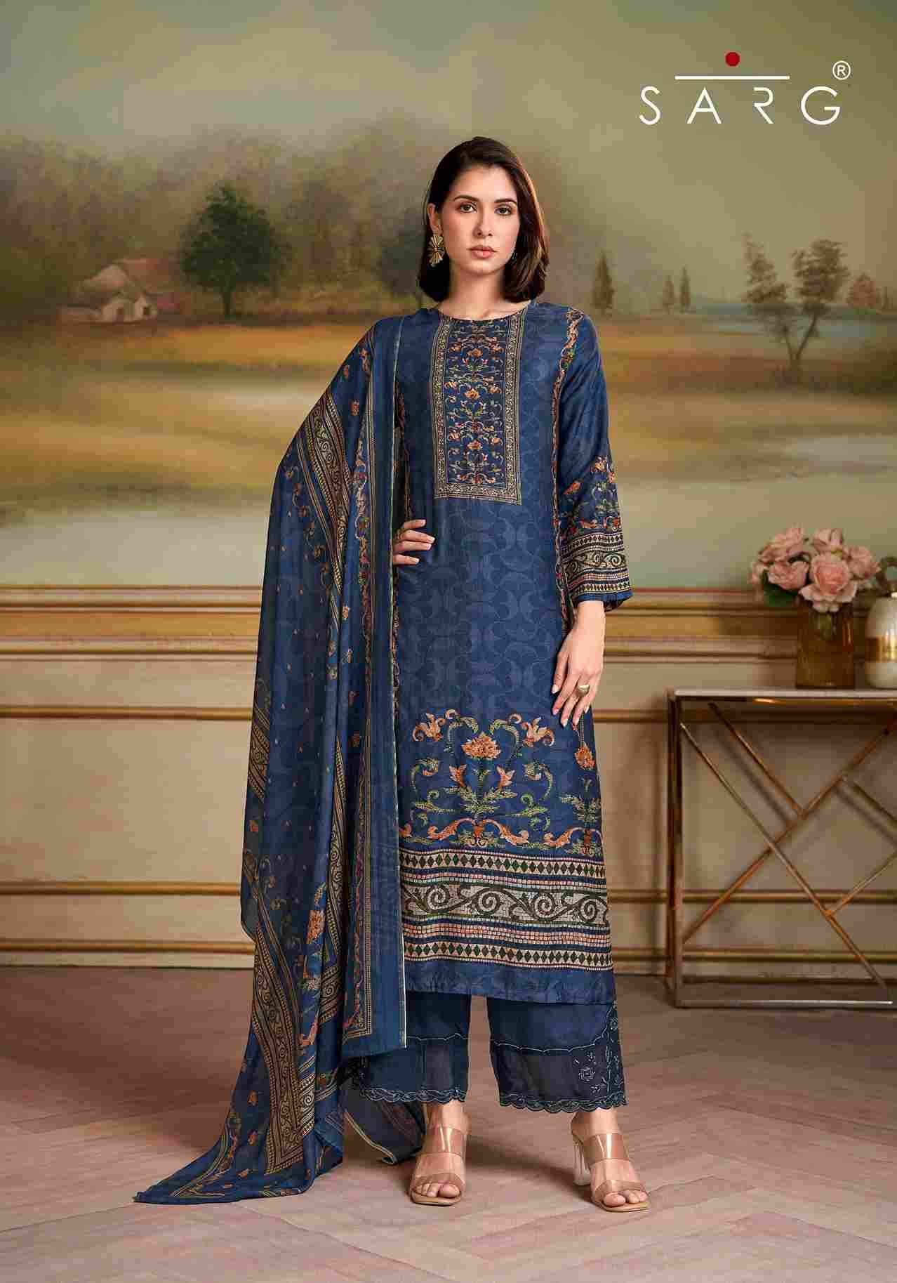 Saaj By Sarg Beautiful Stylish Festive Suits Fancy Colorful Casual Wear & Ethnic Wear & Ready To Wear Pure Muslin Silk Print Dresses At Wholesale Price