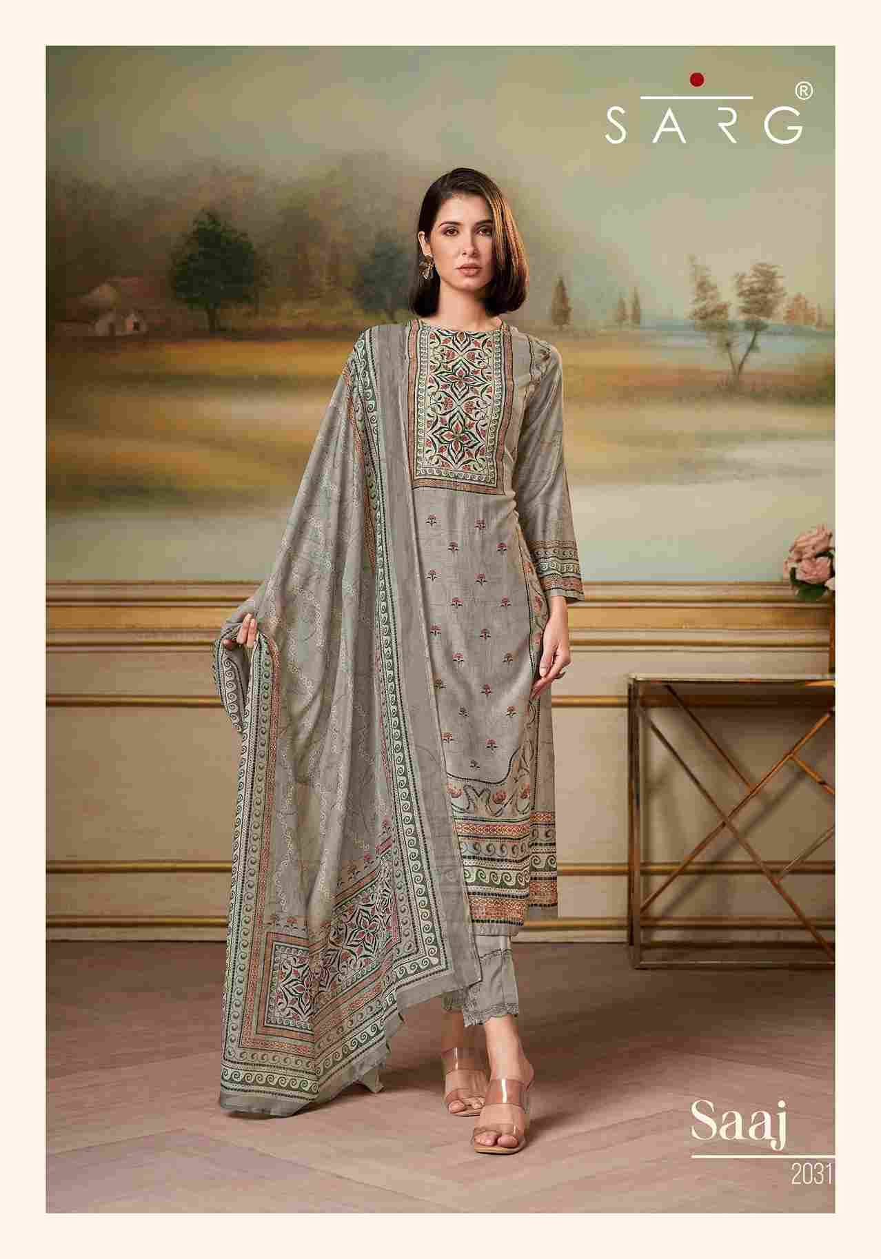 Saaj By Sarg Beautiful Stylish Festive Suits Fancy Colorful Casual Wear & Ethnic Wear & Ready To Wear Pure Muslin Silk Print Dresses At Wholesale Price