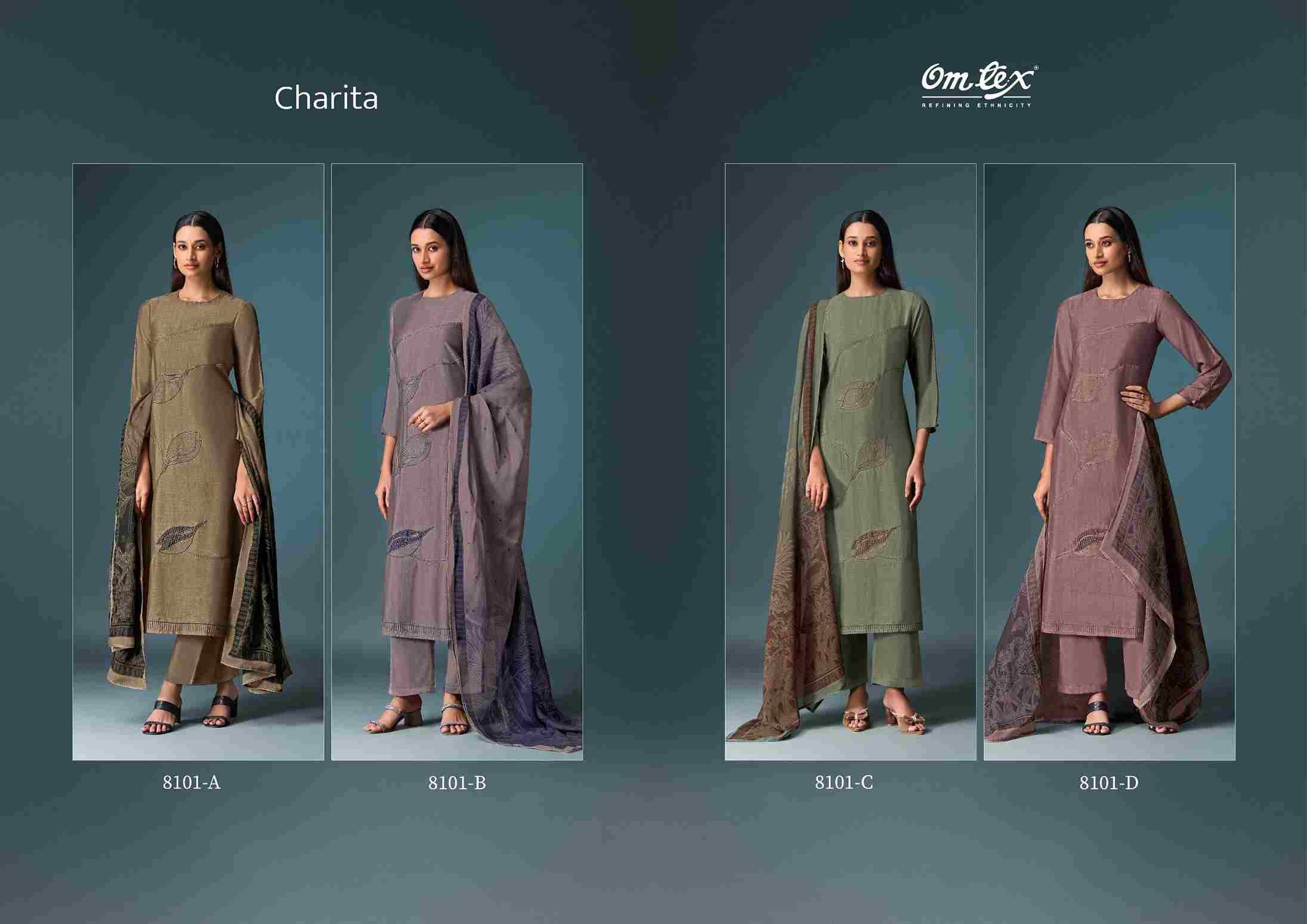 Charita By Om Tex 8101-A To 8101-D Series Beautiful Festive Suits Colorful Stylish Fancy Casual Wear & Ethnic Wear Silk Print Dresses At Wholesale Price