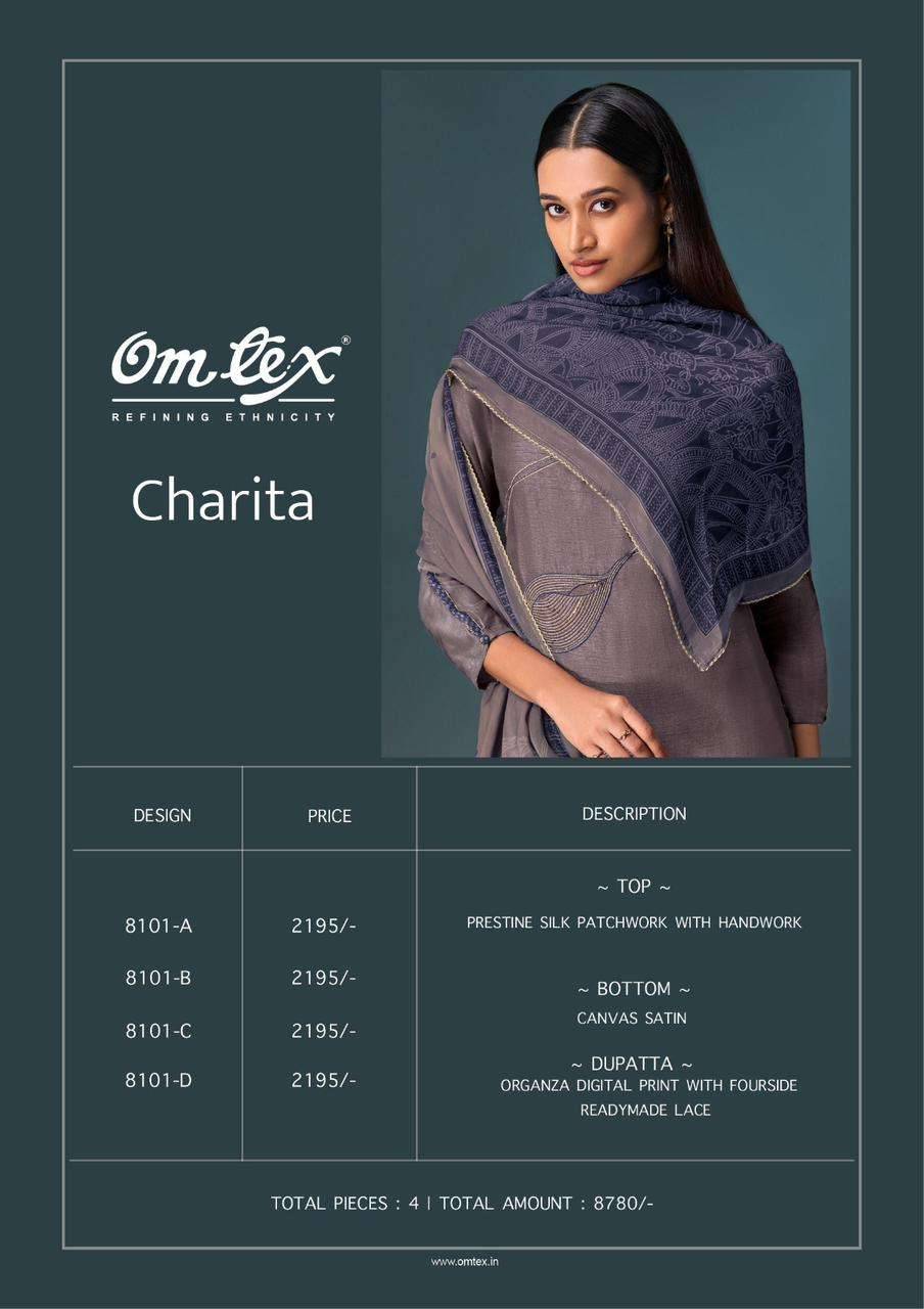 Charita By Om Tex 8101-A To 8101-D Series Beautiful Festive Suits Colorful Stylish Fancy Casual Wear & Ethnic Wear Silk Print Dresses At Wholesale Price