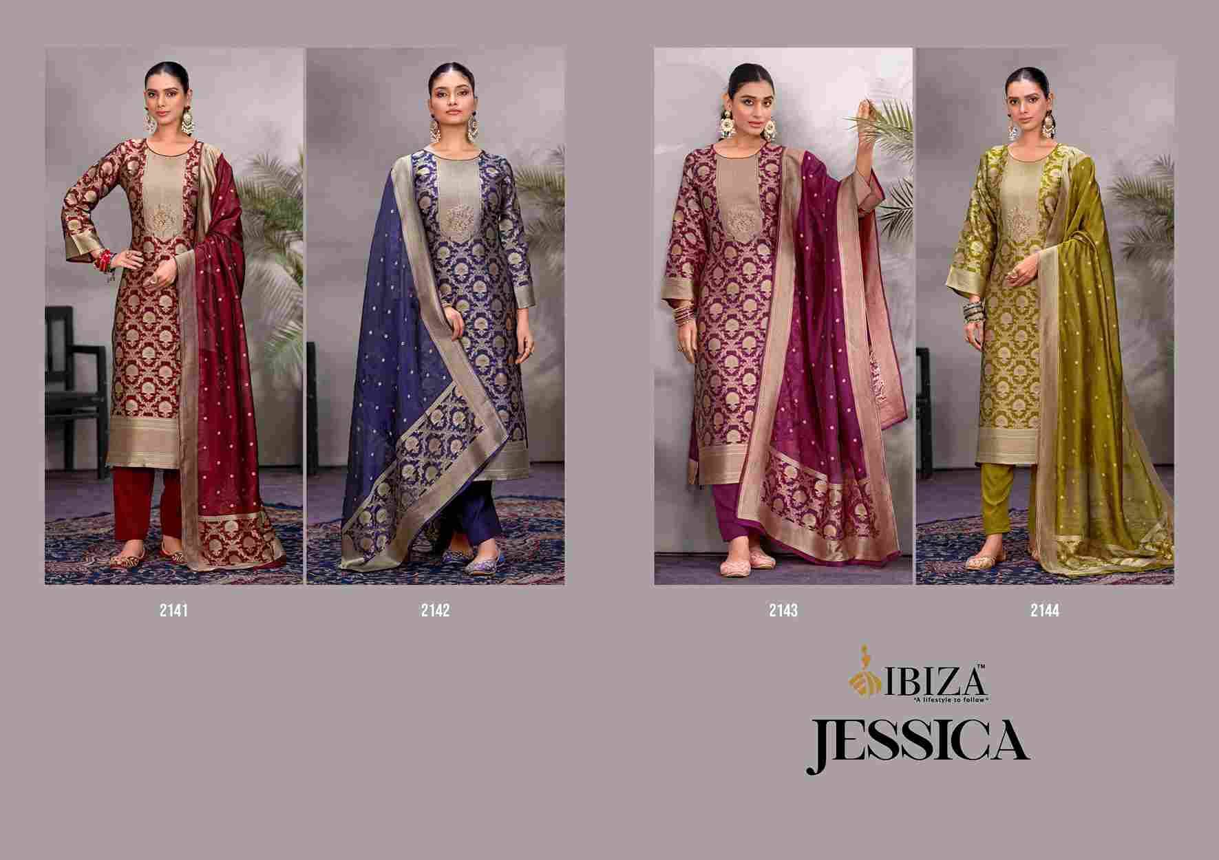 Jessica By Ibiza 2141 To 2144 Series Designer Festive Suits Beautiful Fancy Stylish Colorful Party Wear & Occasional Wear Pure Bangalori Silk Jacquard Dresses At Wholesale Price