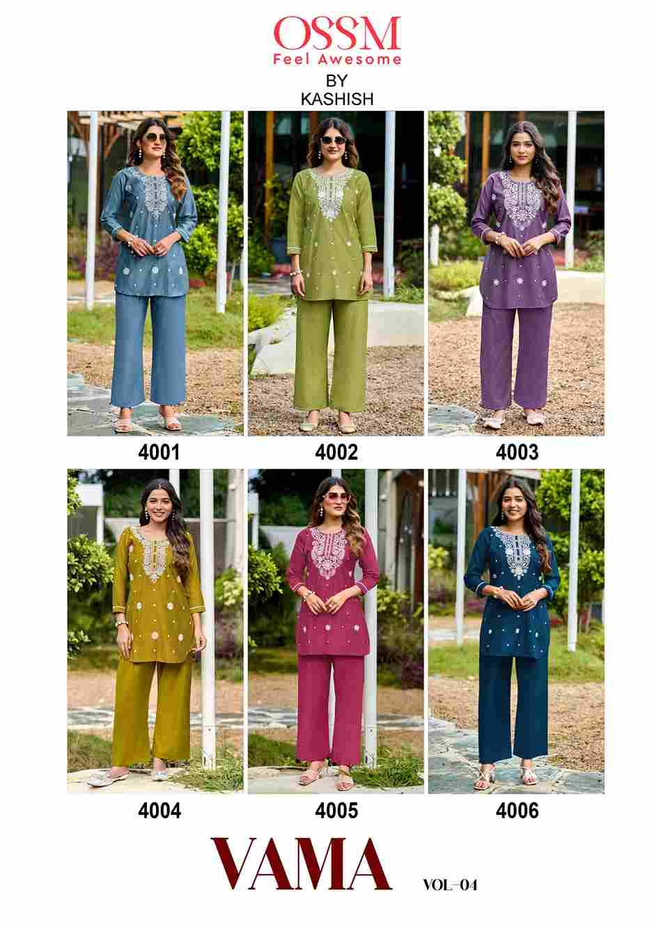 Vama Vol-4 By Ossm 4001 To 4006 Series Designer Stylish Fancy Colorful Beautiful Party Wear & Ethnic Wear Collection Viscose Silk Co-Ord At Wholesale Price