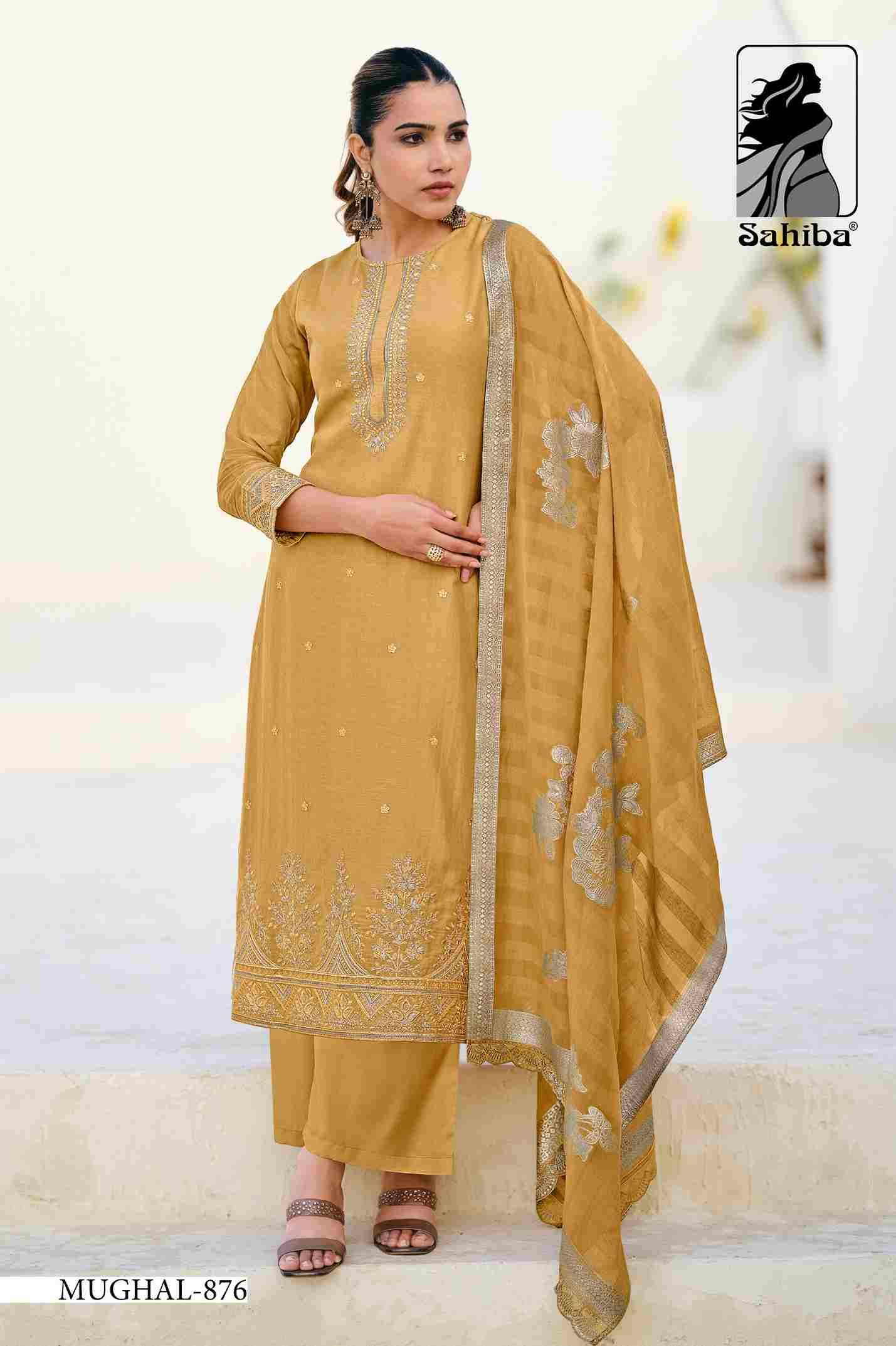 Mughal By Sahiba Fabrics Beautiful Festive Suits Colorful Stylish Fancy Casual Wear & Ethnic Wear Organza Linen Dresses At Wholesale Price