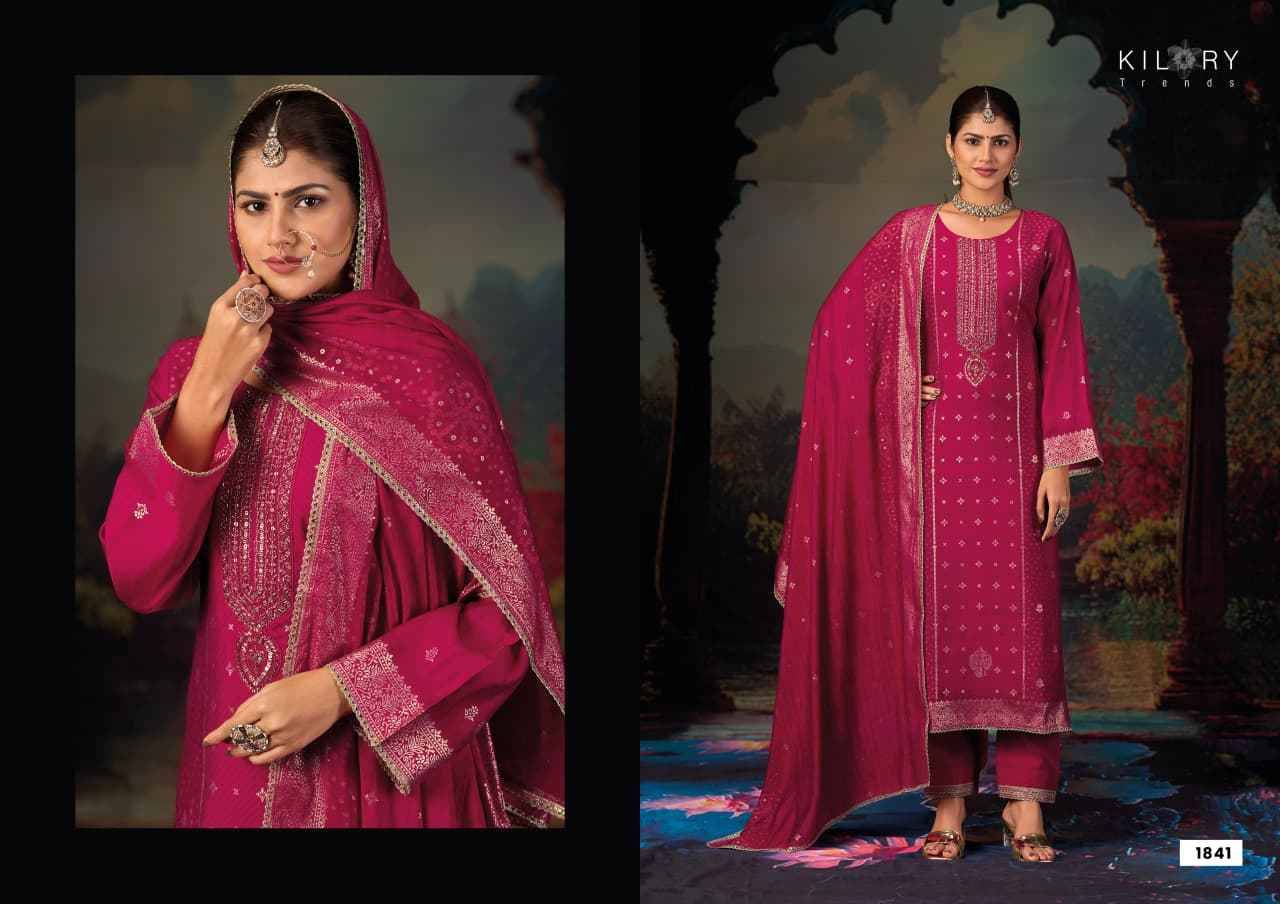 Suhagini By Kilory 1841 To 1844 Series Beautiful Festive Suits Colorful Stylish Fancy Casual Wear & Ethnic Wear Pure Muslin Silk Dresses At Wholesale Price