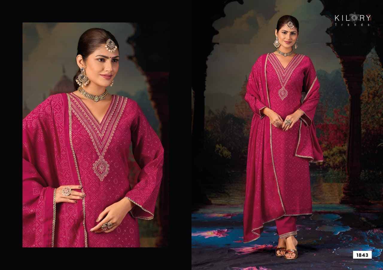 Suhagini By Kilory 1841 To 1844 Series Beautiful Festive Suits Colorful Stylish Fancy Casual Wear & Ethnic Wear Pure Muslin Silk Dresses At Wholesale Price