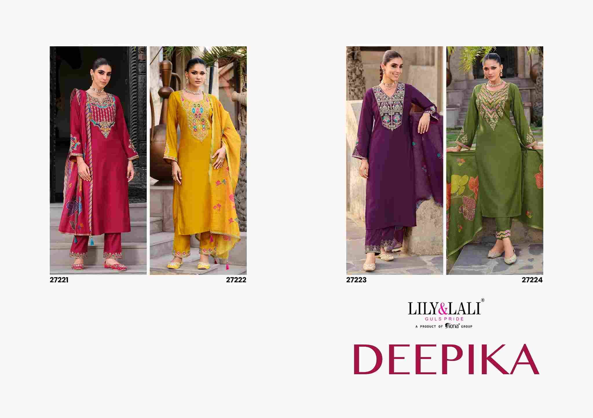 Deepika By Lily And Lali 27221 To 27224 Series Beautiful Festive Suits Colorful Stylish Fancy Casual Wear & Ethnic Wear Simmer Silk Embroidery Dresses At Wholesale Price