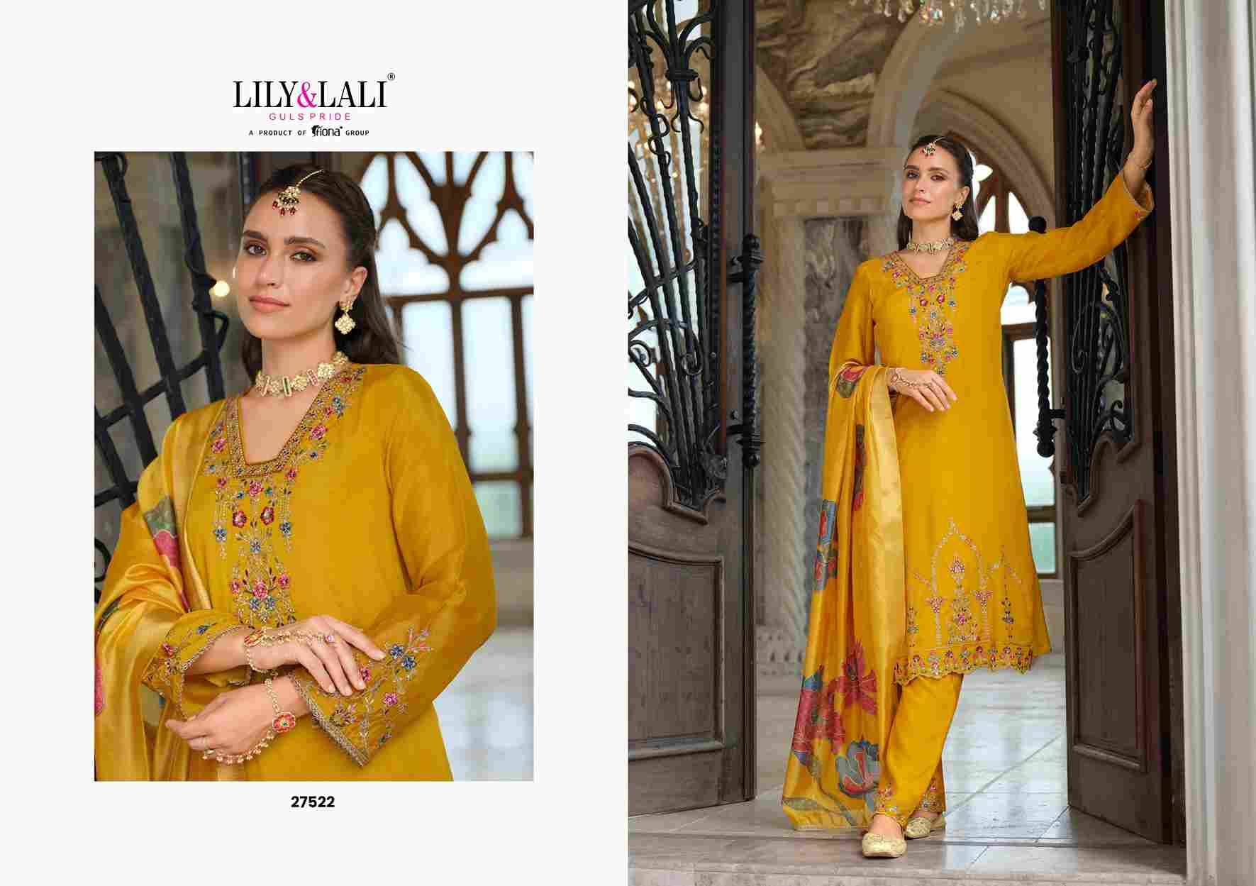 Sarvari By Lily And Lali 27521 To 27524 Series Beautiful Festive Suits Colorful Stylish Fancy Casual Wear & Ethnic Wear Chinnon Silk Embroidery Dresses At Wholesale Price