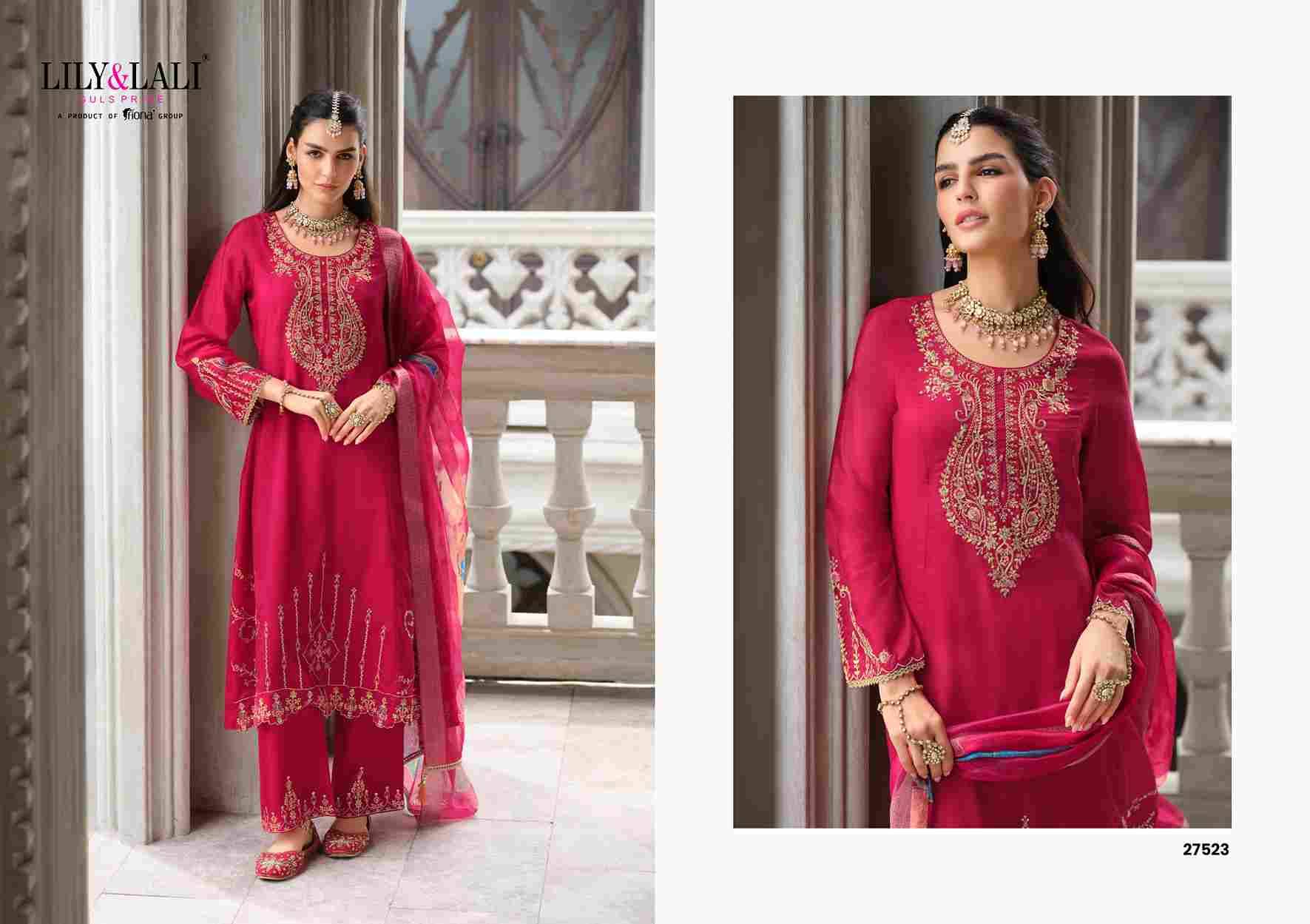 Sarvari By Lily And Lali 27521 To 27524 Series Beautiful Festive Suits Colorful Stylish Fancy Casual Wear & Ethnic Wear Chinnon Silk Embroidery Dresses At Wholesale Price