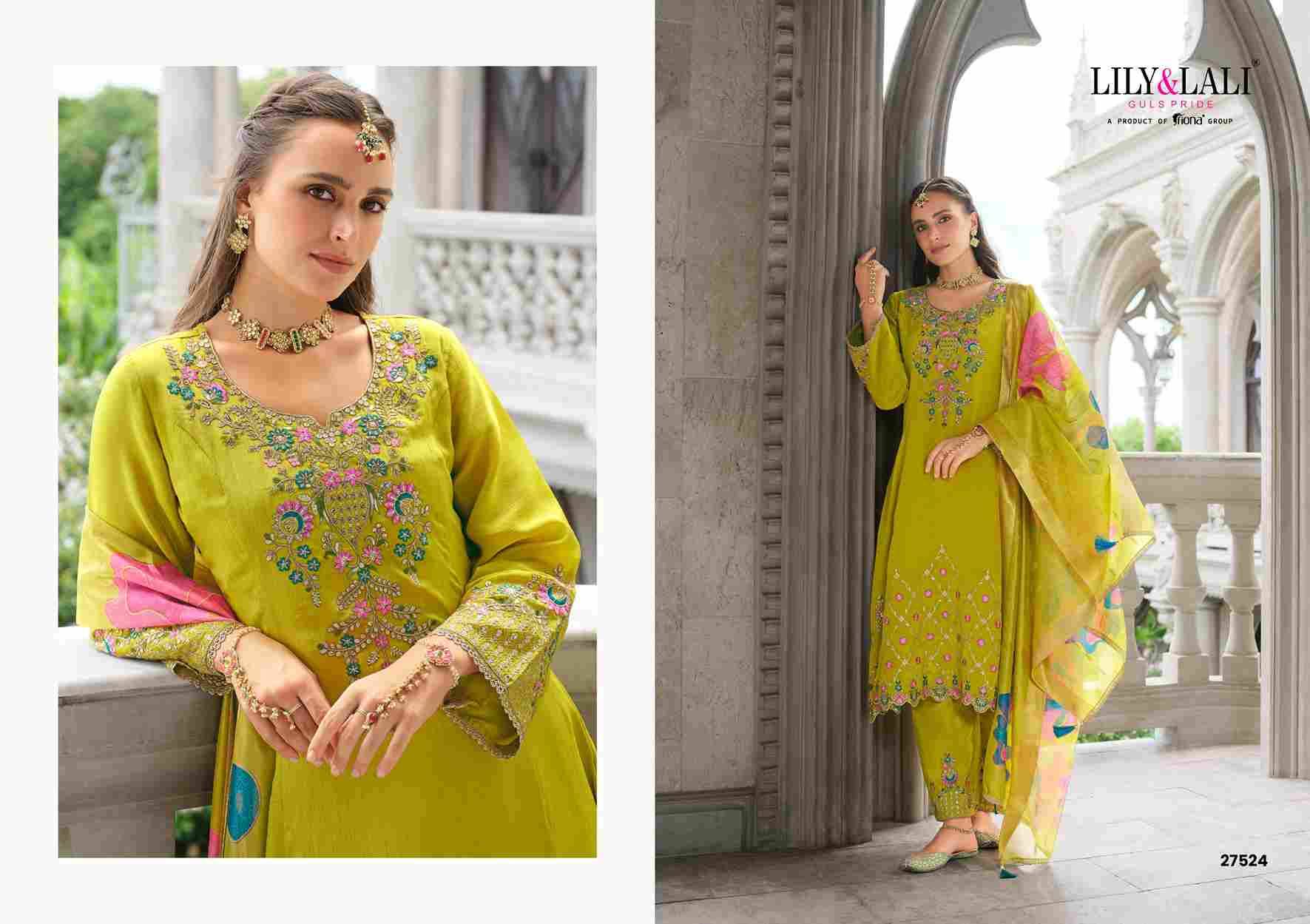 Sarvari By Lily And Lali 27521 To 27524 Series Beautiful Festive Suits Colorful Stylish Fancy Casual Wear & Ethnic Wear Chinnon Silk Embroidery Dresses At Wholesale Price