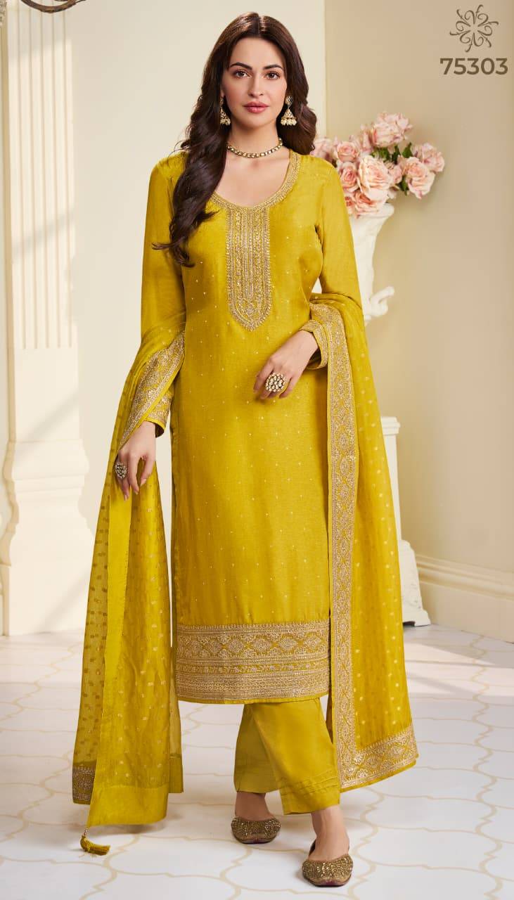 Saiyaara By Vinay Fashion 75301 To 75304 Series Designer Festive Festive Suits Collection Beautiful Stylish Fancy Colorful Party Wear & Occasional Wear Silk Dresses At Wholesale Price