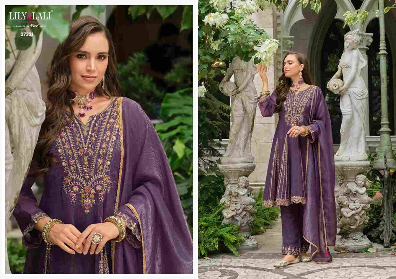 Aasma By Lily And Lali 27321 To 27324 Series Beautiful Festive Suits Colorful Stylish Fancy Casual Wear & Ethnic Wear Simmer Silk Embroidery Dresses At Wholesale Price