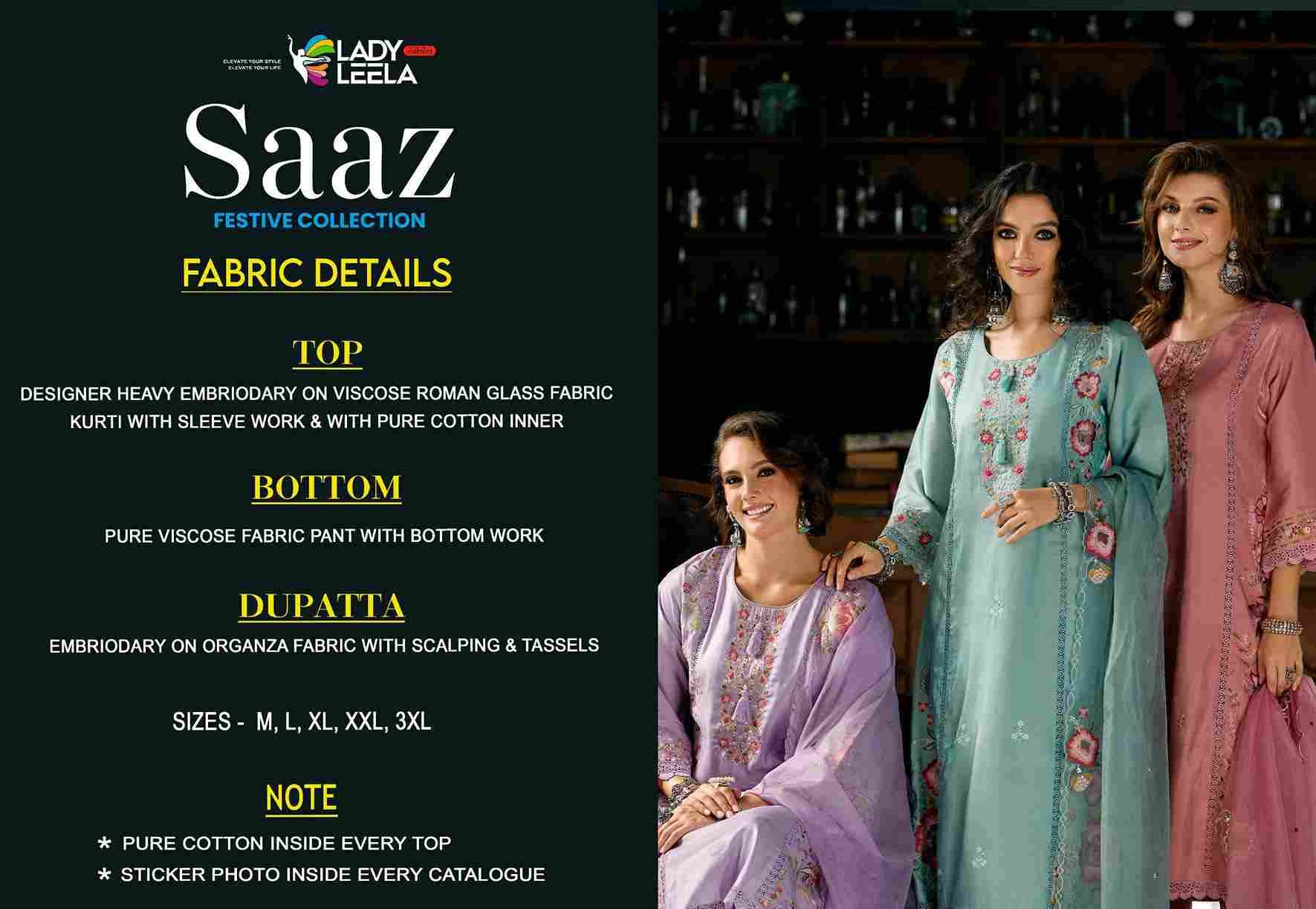 Saaz By Lady Leela 31181 To 31184 Series Beautiful Festive Suits Colorful Stylish Fancy Casual Wear & Ethnic Wear Viscose Roman With Work Dresses At Wholesale Price