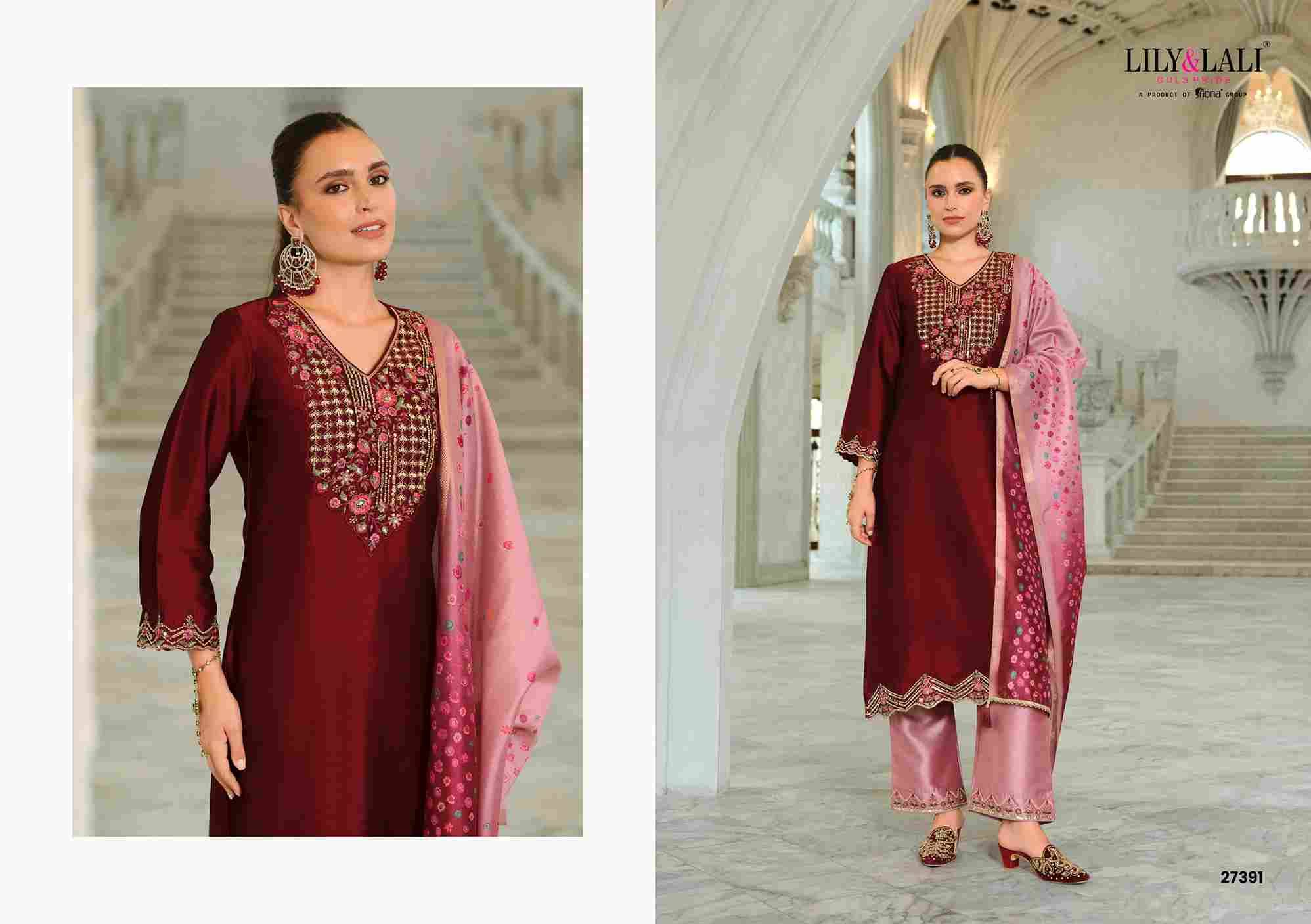 Monica By Lily And Lali 27391 To 27394 Series Beautiful Festive Suits Colorful Stylish Fancy Casual Wear & Ethnic Wear Silk Embroidery Dresses At Wholesale Price