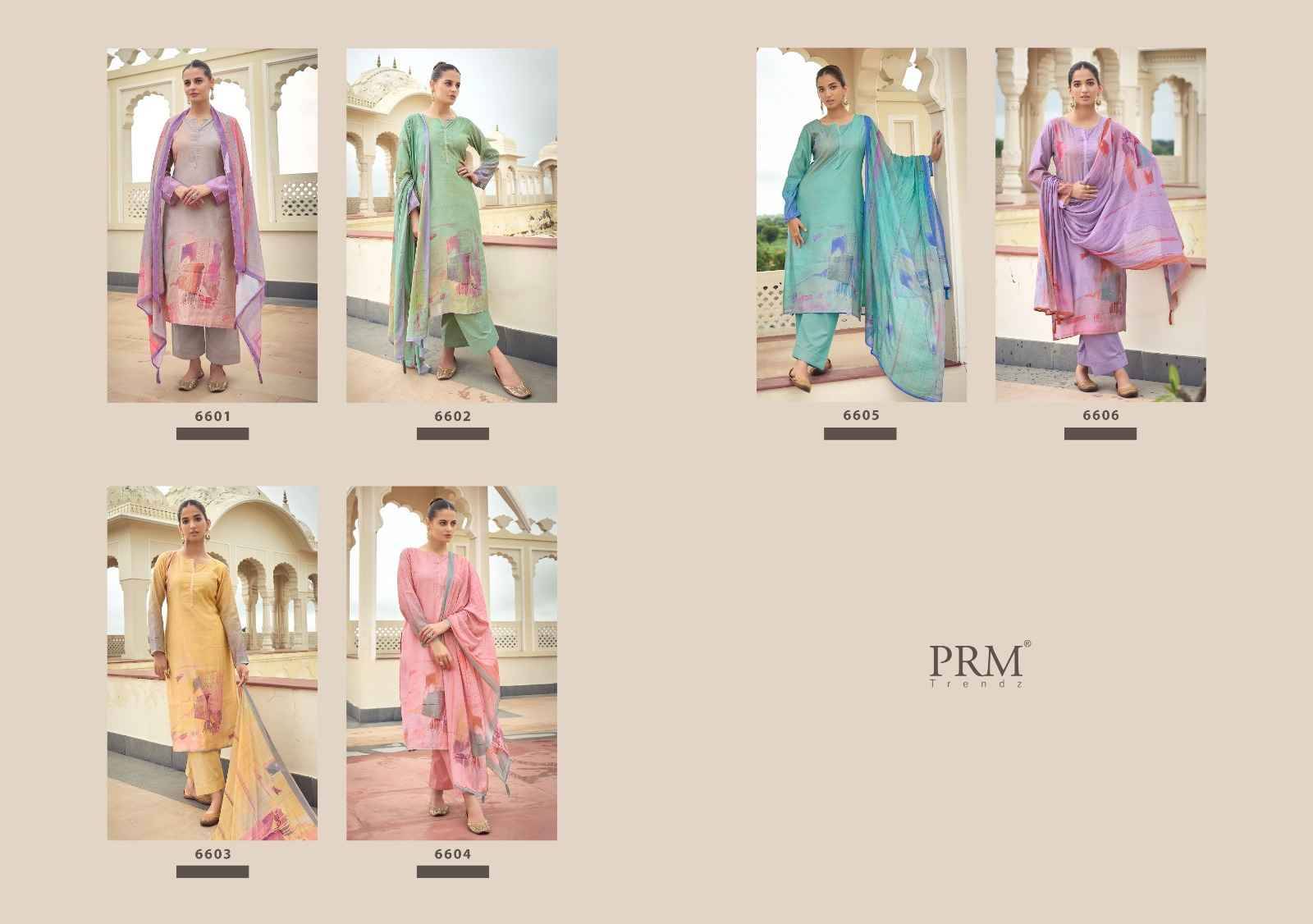 Eknoor By PRM Trendz 6601 To 6606 Series Beautiful Festive Suits Colorful Stylish Fancy Casual Wear & Ethnic Wear Muslin Silk Dresses At Wholesale Price