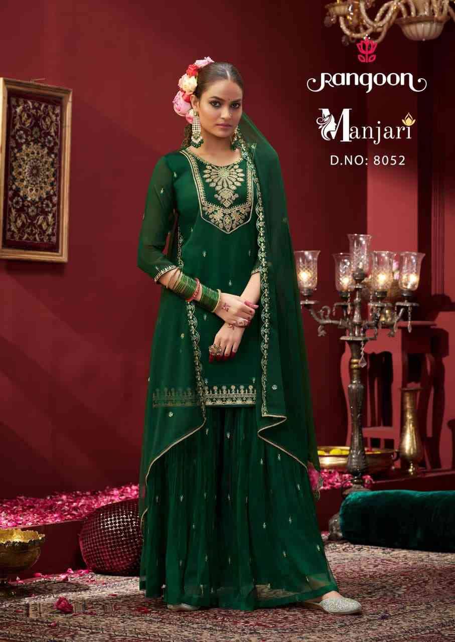 Manjari By Rangoon 8051 To 8054 Series Beautiful Sharara Suits Colorful Stylish Fancy Casual Wear & Ethnic Wear Chiffon Dresses At Wholesale Price