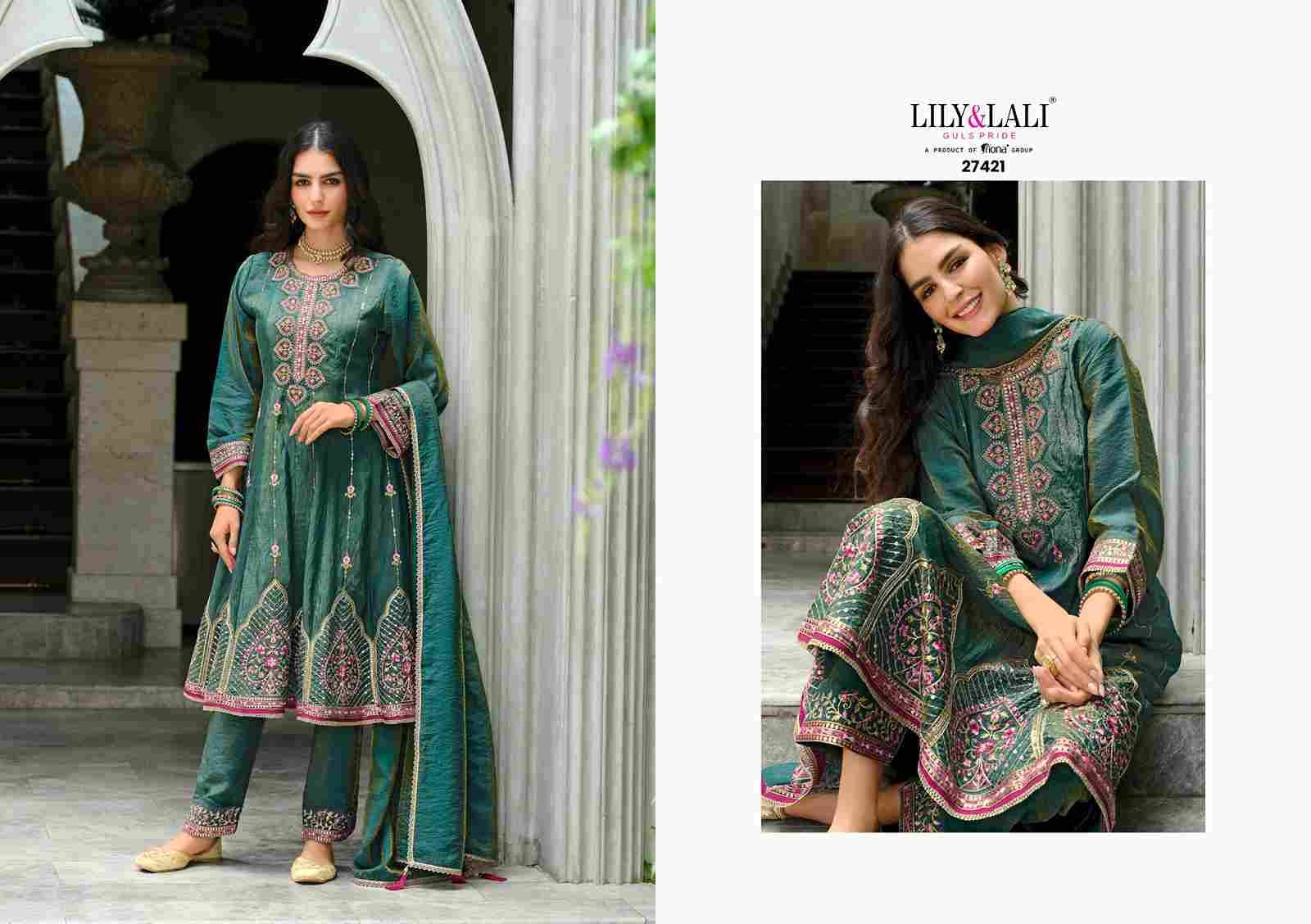 Sajni By Lily And Lali 27421 To 27424 Series Beautiful Festive Suits Colorful Stylish Fancy Casual Wear & Ethnic Wear Viscose Silk Embroidery Dresses At Wholesale Price