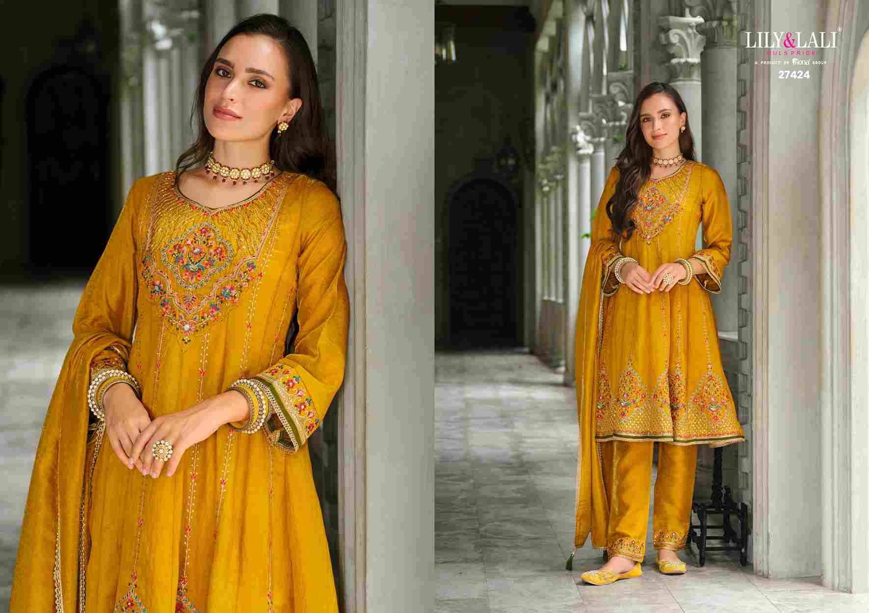 Sajni By Lily And Lali 27421 To 27424 Series Beautiful Festive Suits Colorful Stylish Fancy Casual Wear & Ethnic Wear Viscose Silk Embroidery Dresses At Wholesale Price