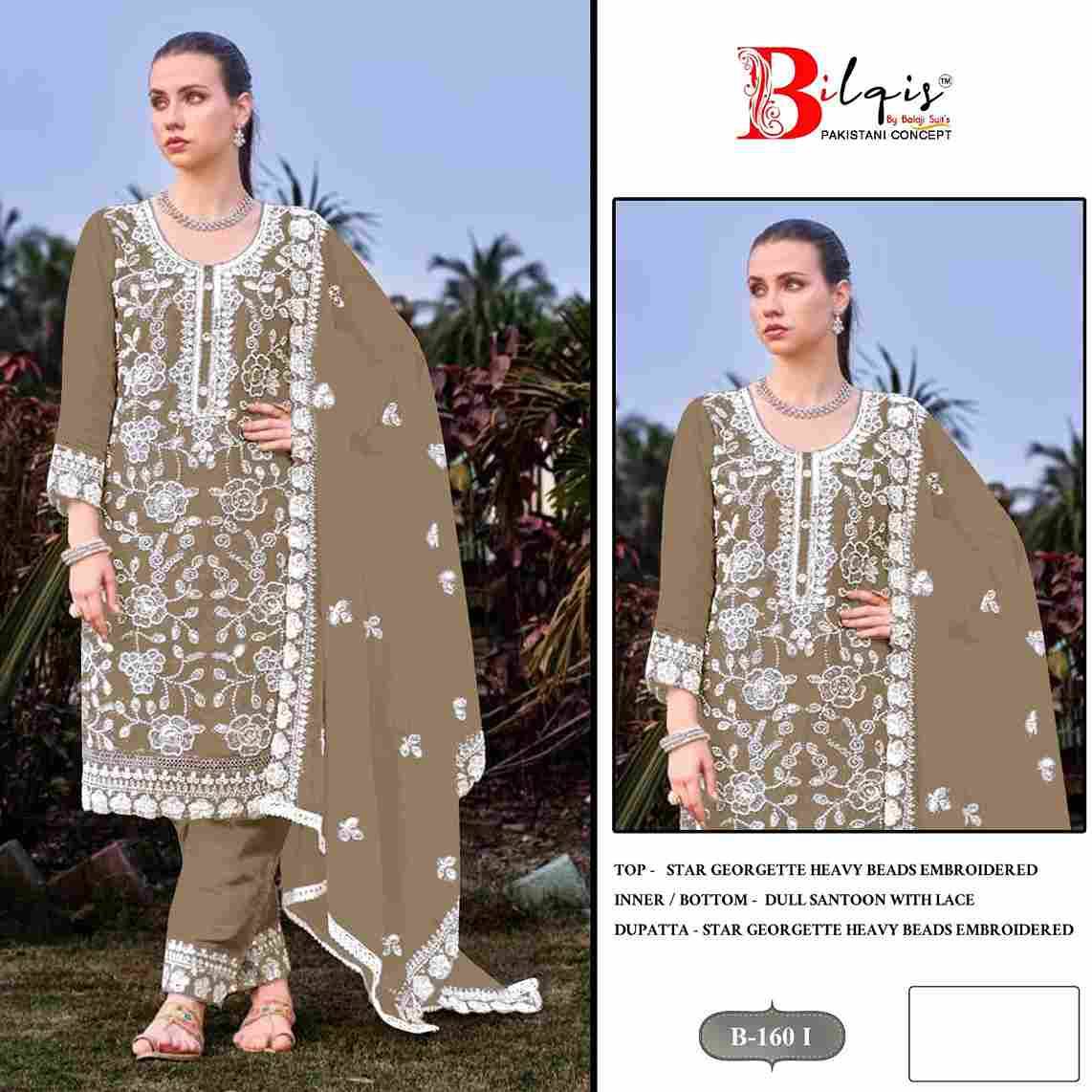 Bilqis 160 Colours Vol-3 By Bilqis 160-I To 160-L Series Beautiful Pakistani Suits Stylish Fancy Colorful Party Wear & Occasional Wear Georgette Embroidery Dresses At Wholesale Price
