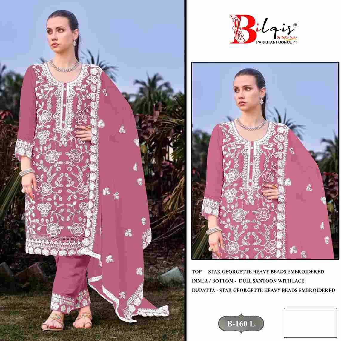 Bilqis 160 Colours Vol-3 By Bilqis 160-I To 160-L Series Beautiful Pakistani Suits Stylish Fancy Colorful Party Wear & Occasional Wear Georgette Embroidery Dresses At Wholesale Price