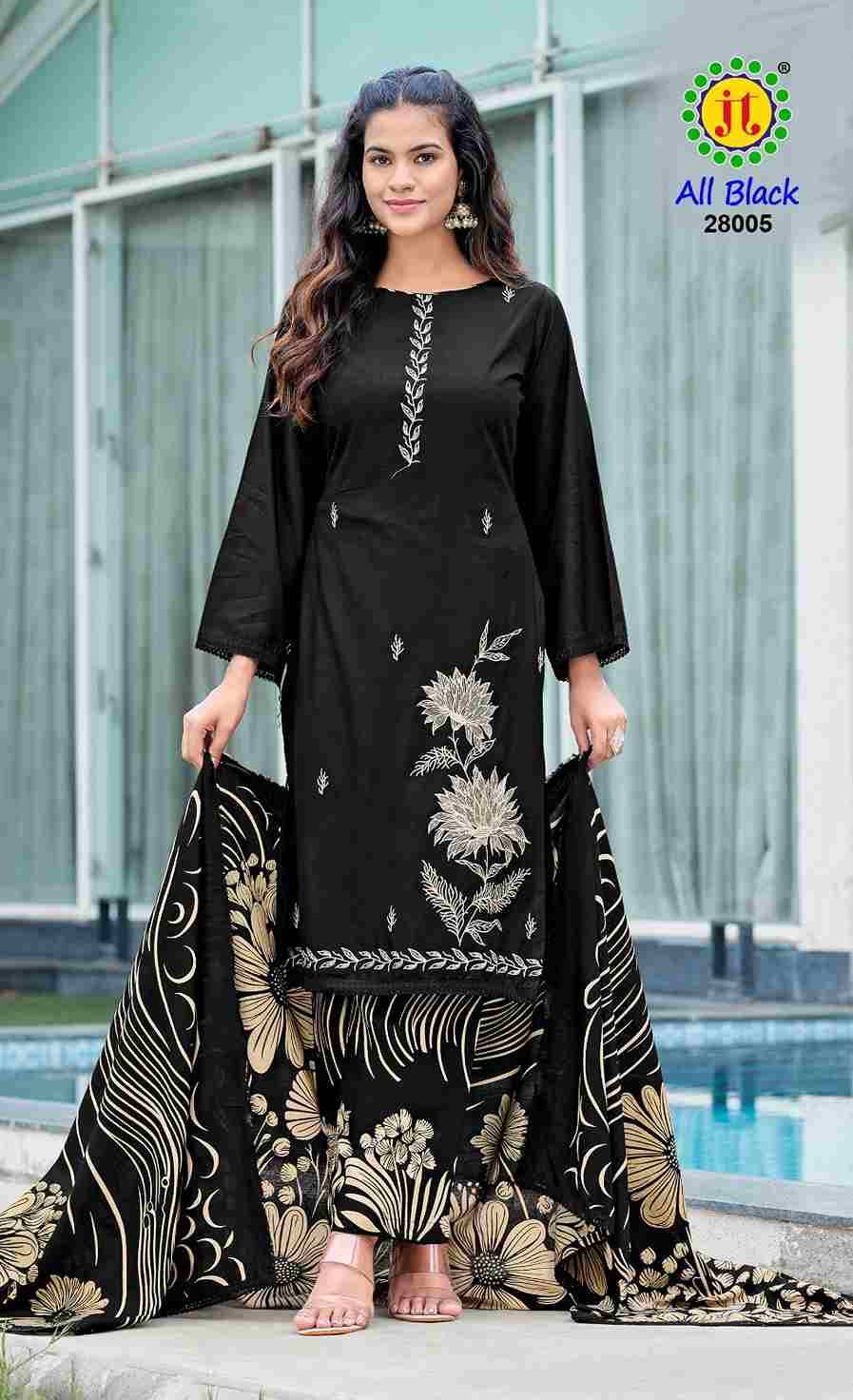 All Black Vol-28 By JT 28001 To 28005 Series Beautiful Festive Suits Colorful Stylish Fancy Casual Wear & Ethnic Wear Rayon Dresses At Wholesale Price
