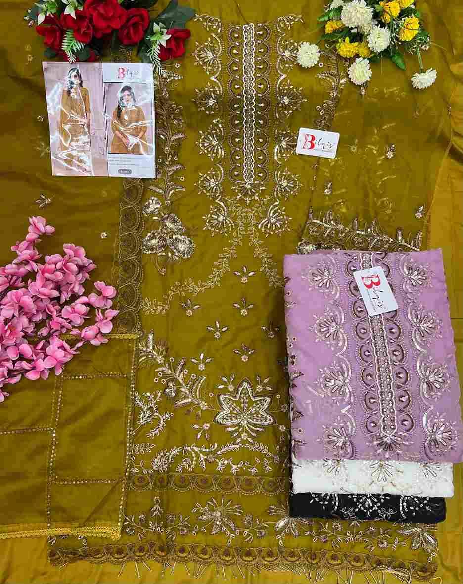 Bilqis 130 Colours By Bilqis 130-A To 130-D Series Beautiful Pakistani Suits Stylish Fancy Colorful Party Wear & Occasional Wear Organza Embroidery Dresses At Wholesale Price